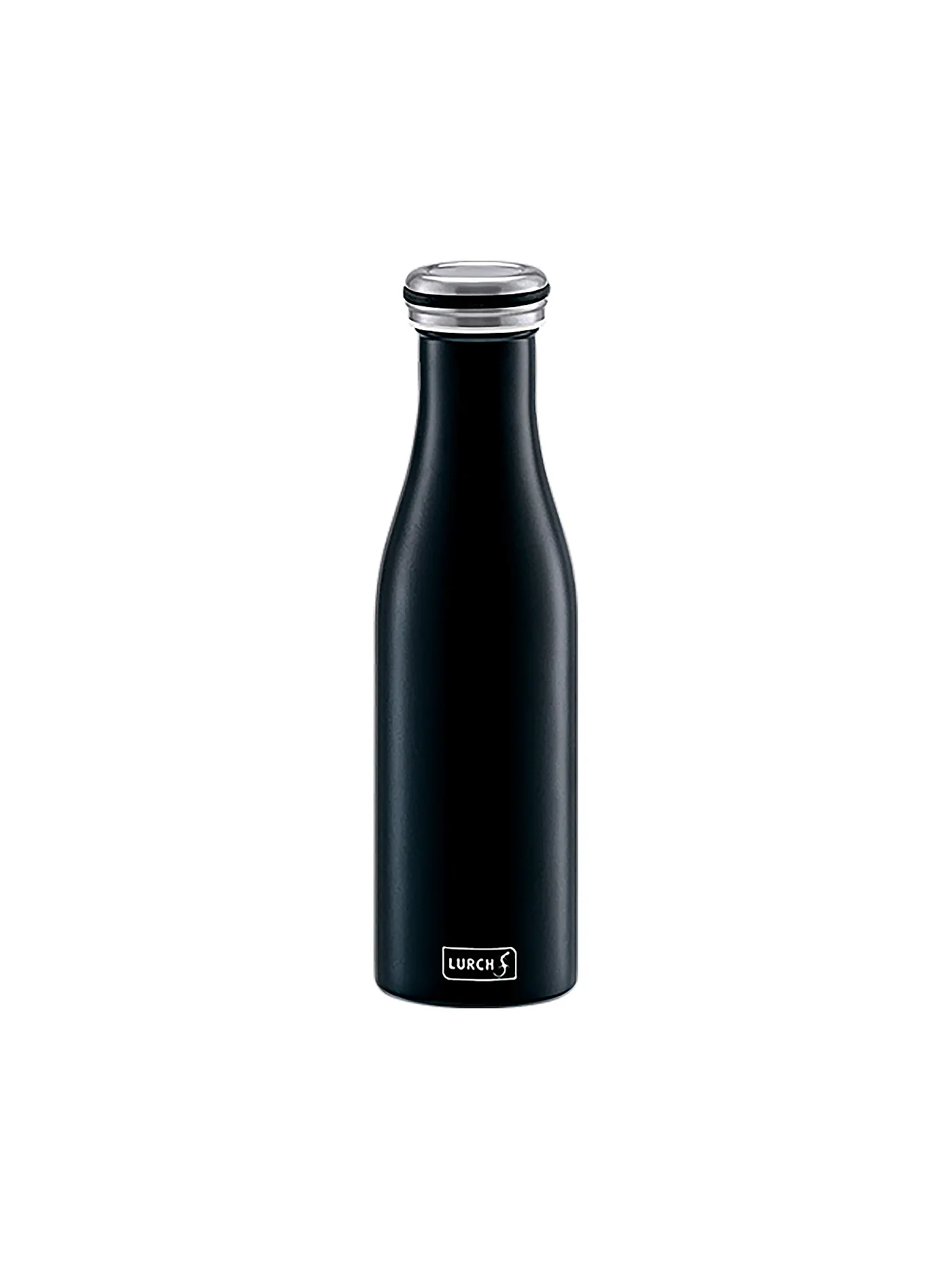 LURCH | Isolierflasche - Thermosflasche Edelstahl 0,5l mattschwarz | schwarz