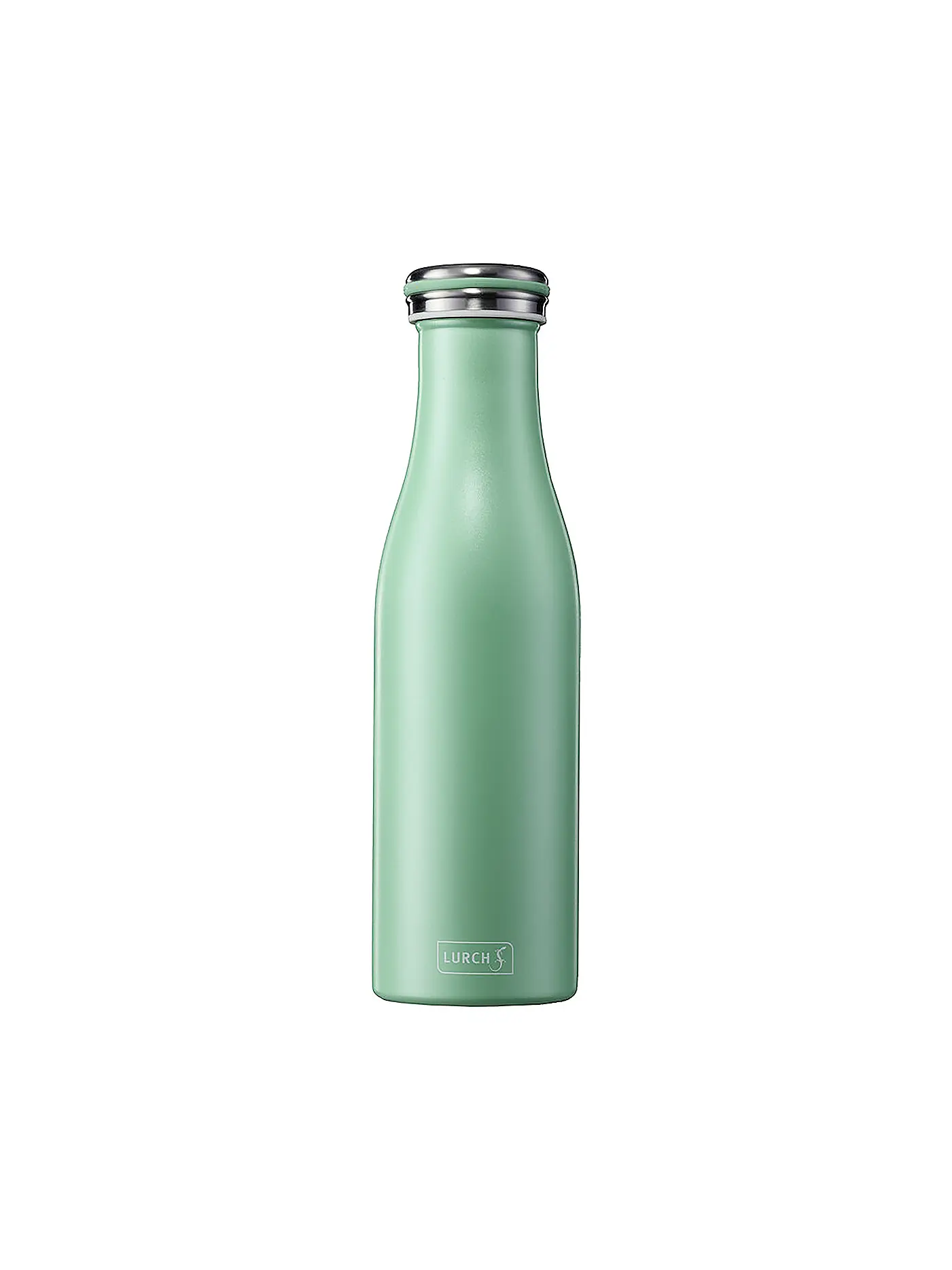 LURCH | Isolierflasche - Thermosflasche Edelstahl 0,5l mattschwarz | grün