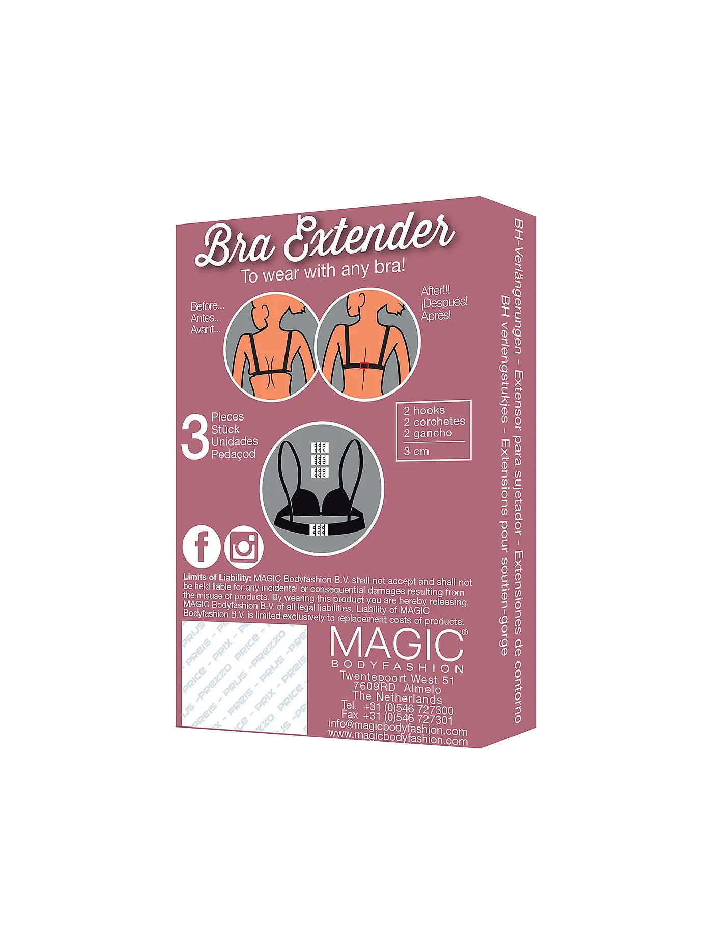 MAGIC BODYFASHION | BH-Verlängerer Bra Extender 3er Pkg | bunt