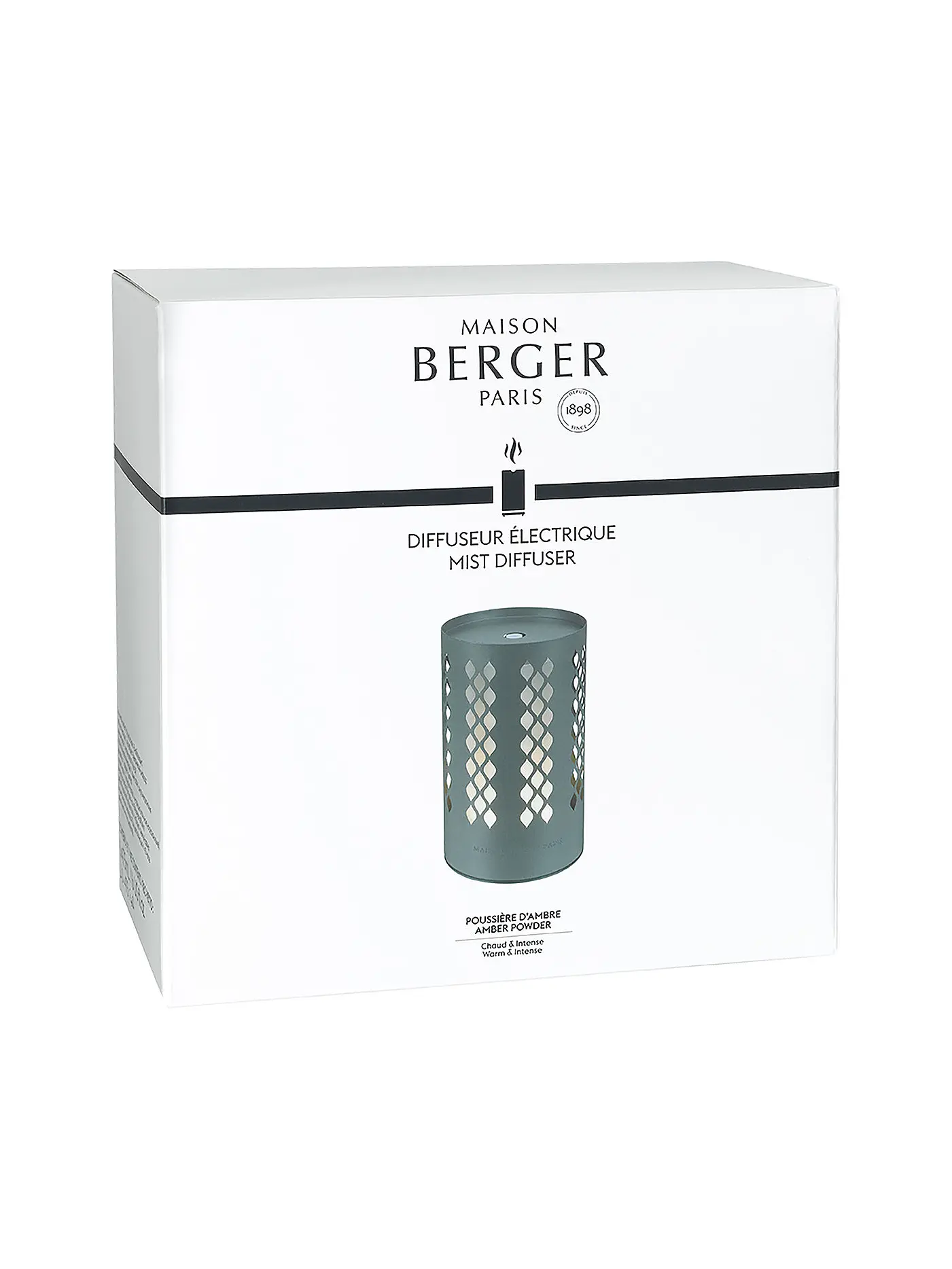 MAISON BERGER PARIS | Elektrischer Aroma Diffuser Losange Anthrazit - Pudriger Ambe | schwarz