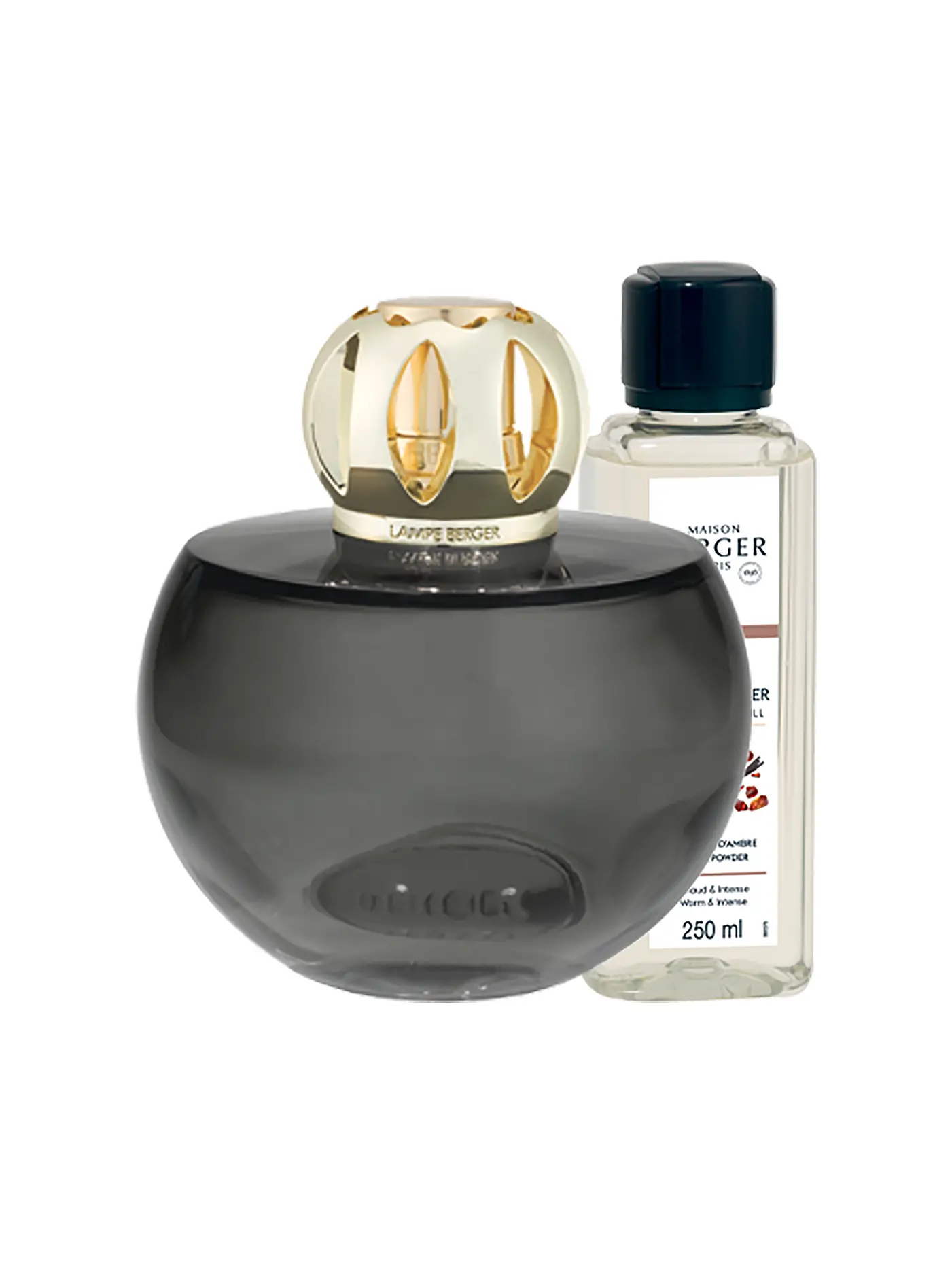MAISON BERGER PARIS | Lampe Berger Set HOLLY GRIS MOUSSE +250ml Amber Power | grau