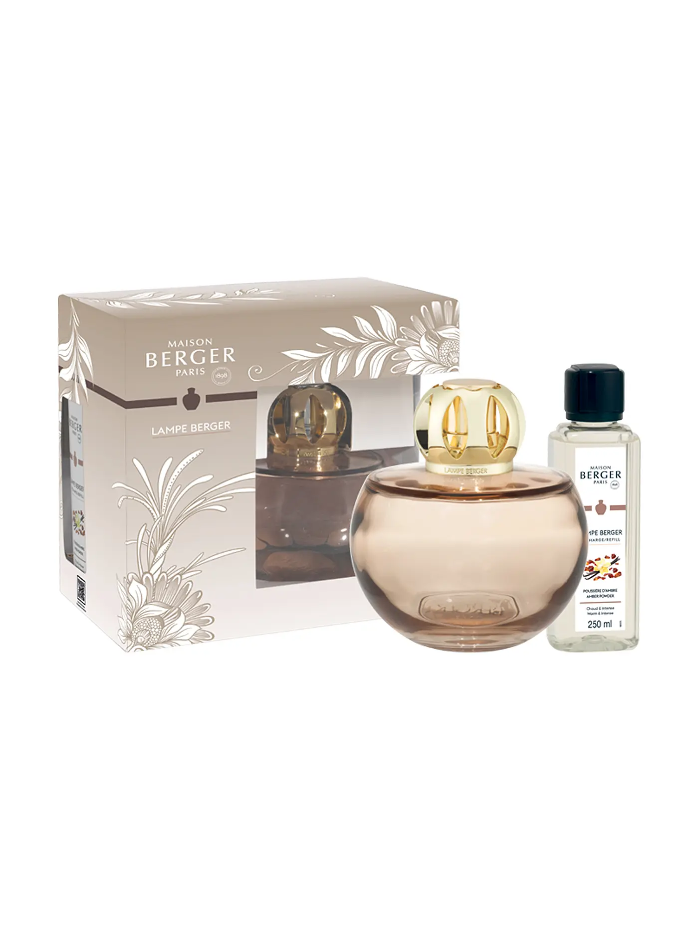 MAISON BERGER PARIS | Lampe Berger Set HOLLY GRIS MOUSSE +250ml Amber Power | beige