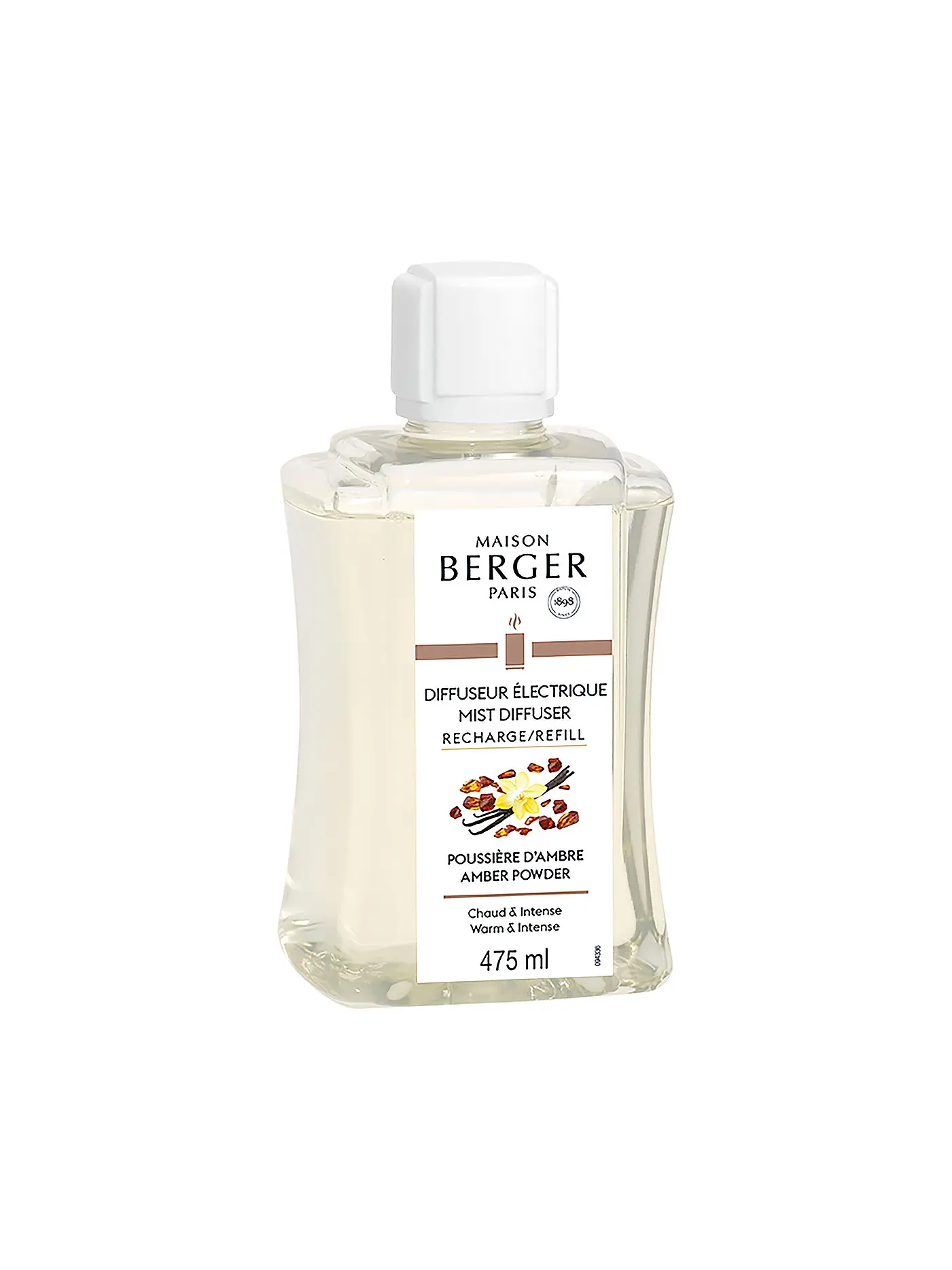 MAISON BERGER PARIS | Pudriger Amber Refill für elektrischen Aroma Diffuser 475ml | transparent