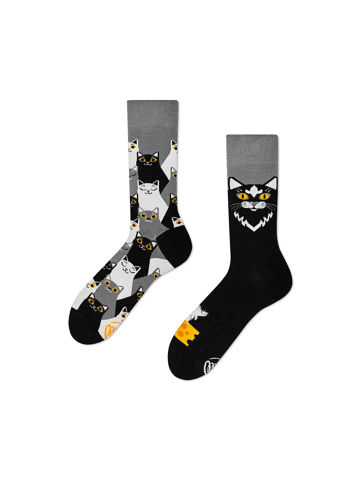 MANY MORNINGS | Herren Socken BLACK CAT schwarz | schwarz