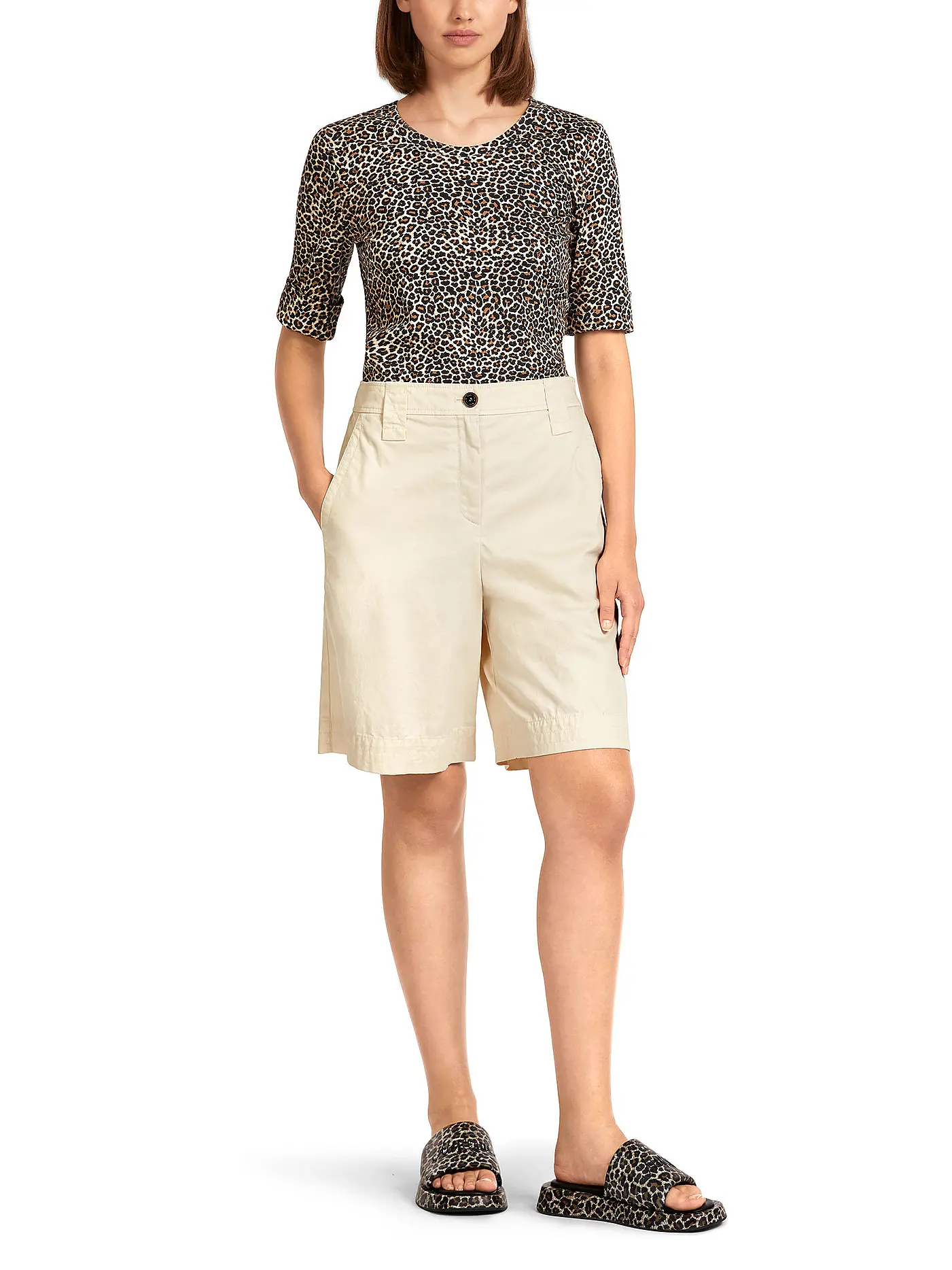 MARC CAIN | Highwaist Shorts | beige