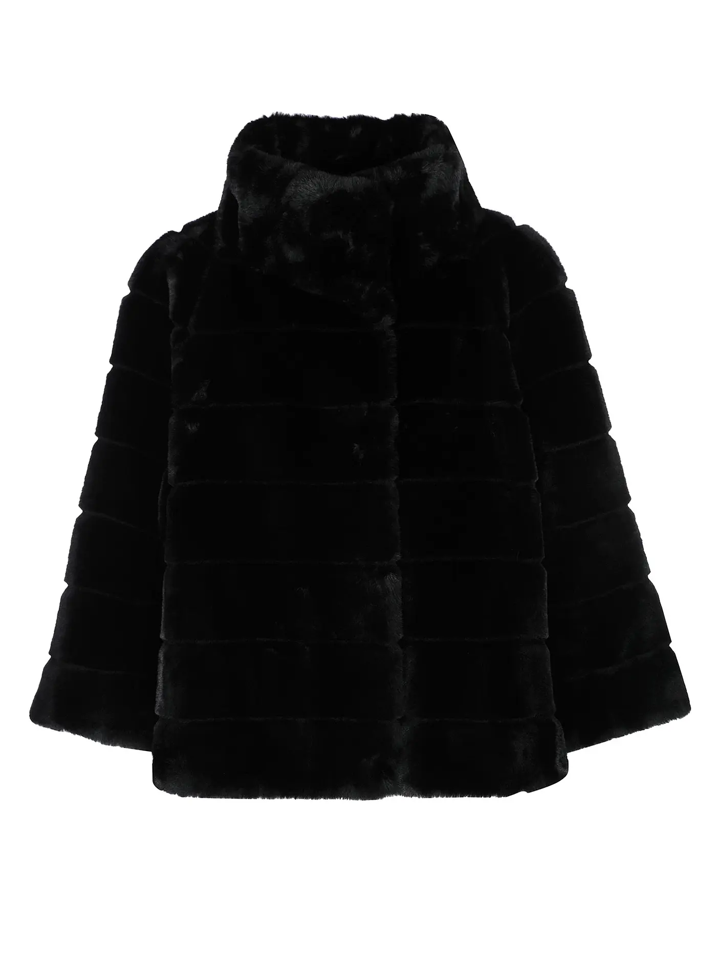 MARC CAIN | Jacke in Felloptik  | schwarz