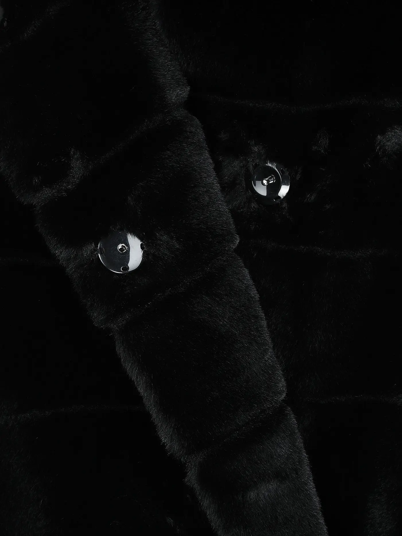 MARC CAIN | Jacke in Felloptik  | schwarz