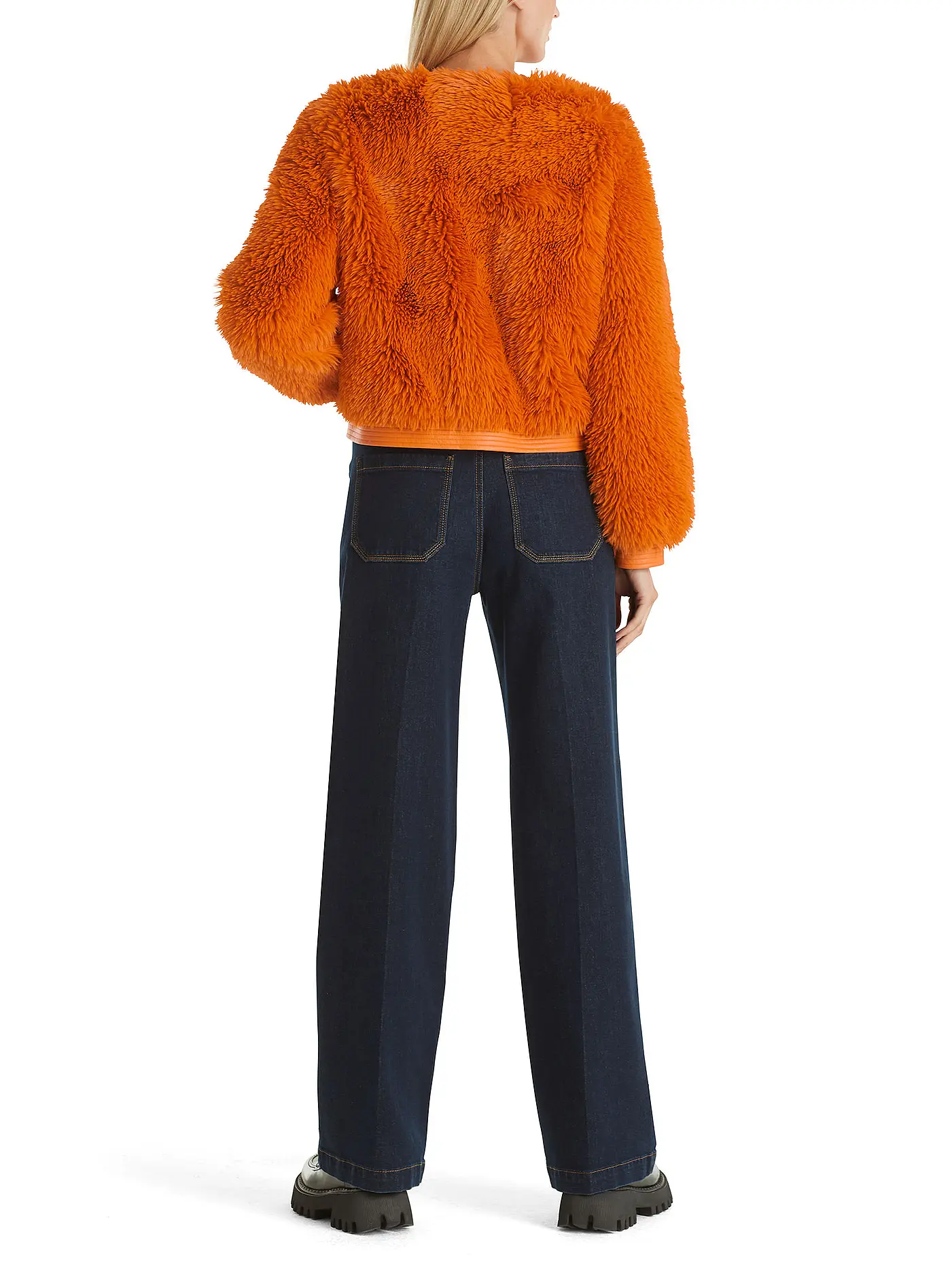 MARC CAIN | Jacke in Felloptik  | orange