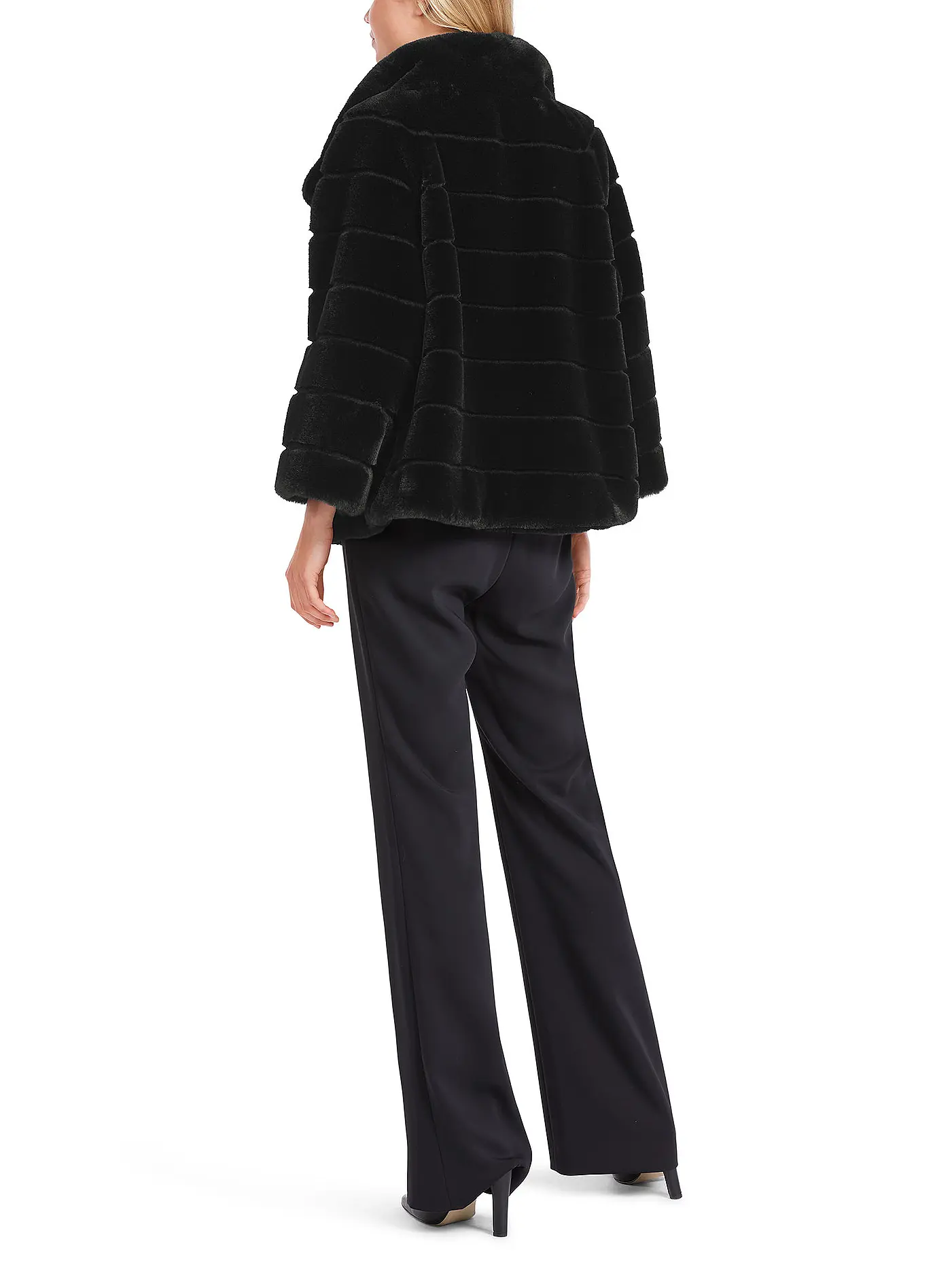 MARC CAIN | Jacke in Felloptik  | schwarz