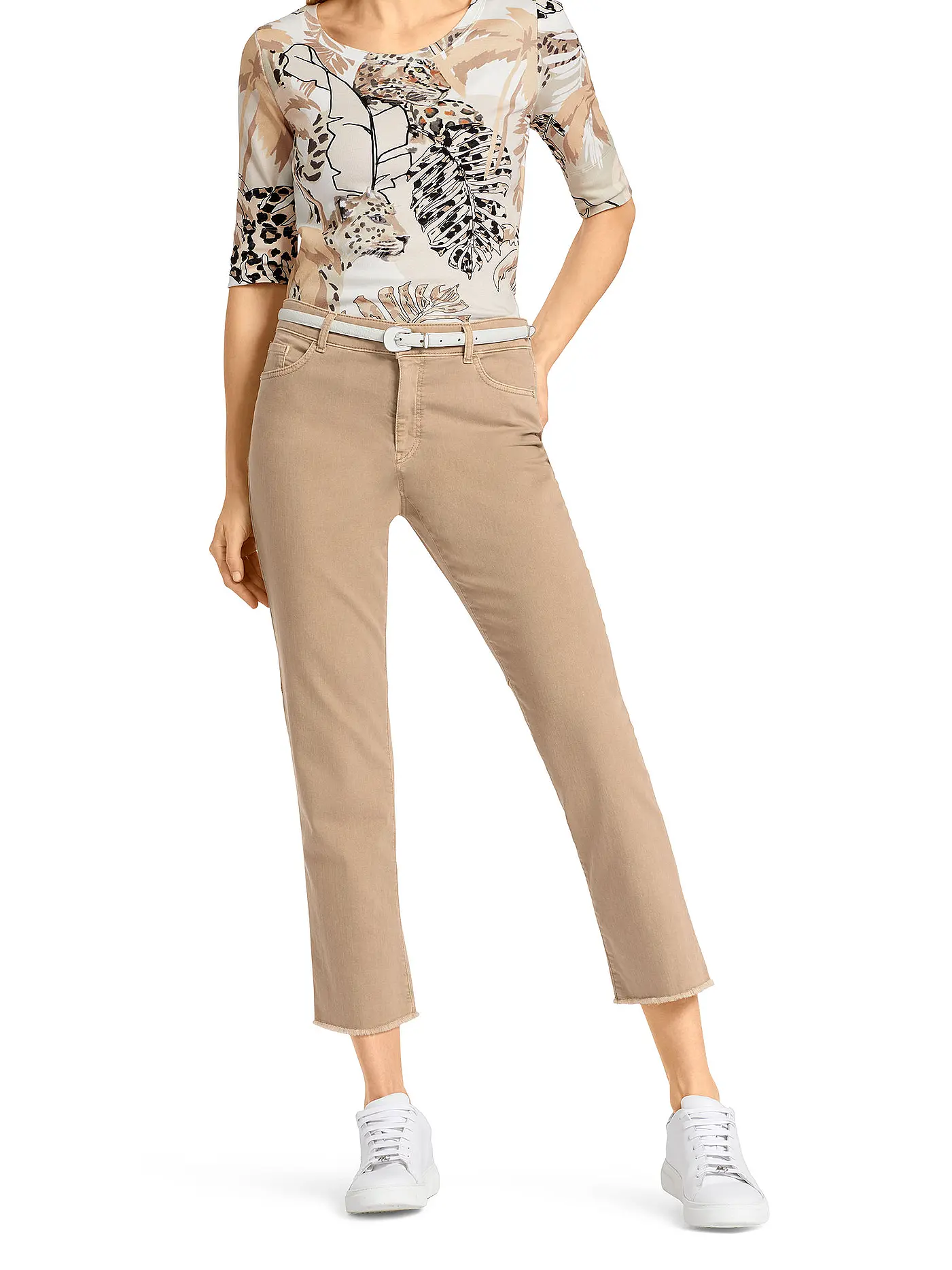 MARC CAIN | Jeans Bootcut Fit 7/8 | beige