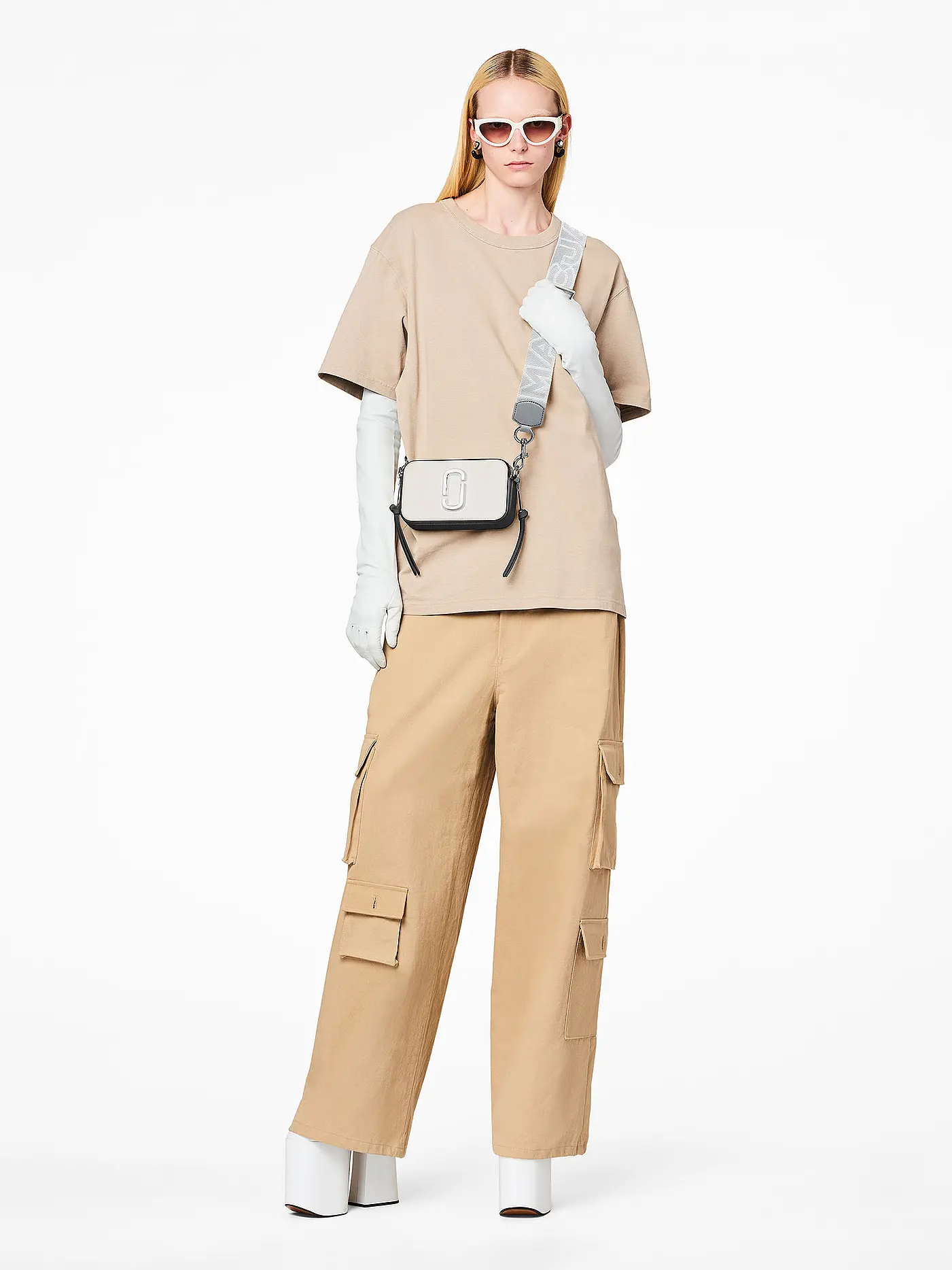 MARC JACOBS | Ledertasche - Mini Bag THE SNAPSHOT  | weiss