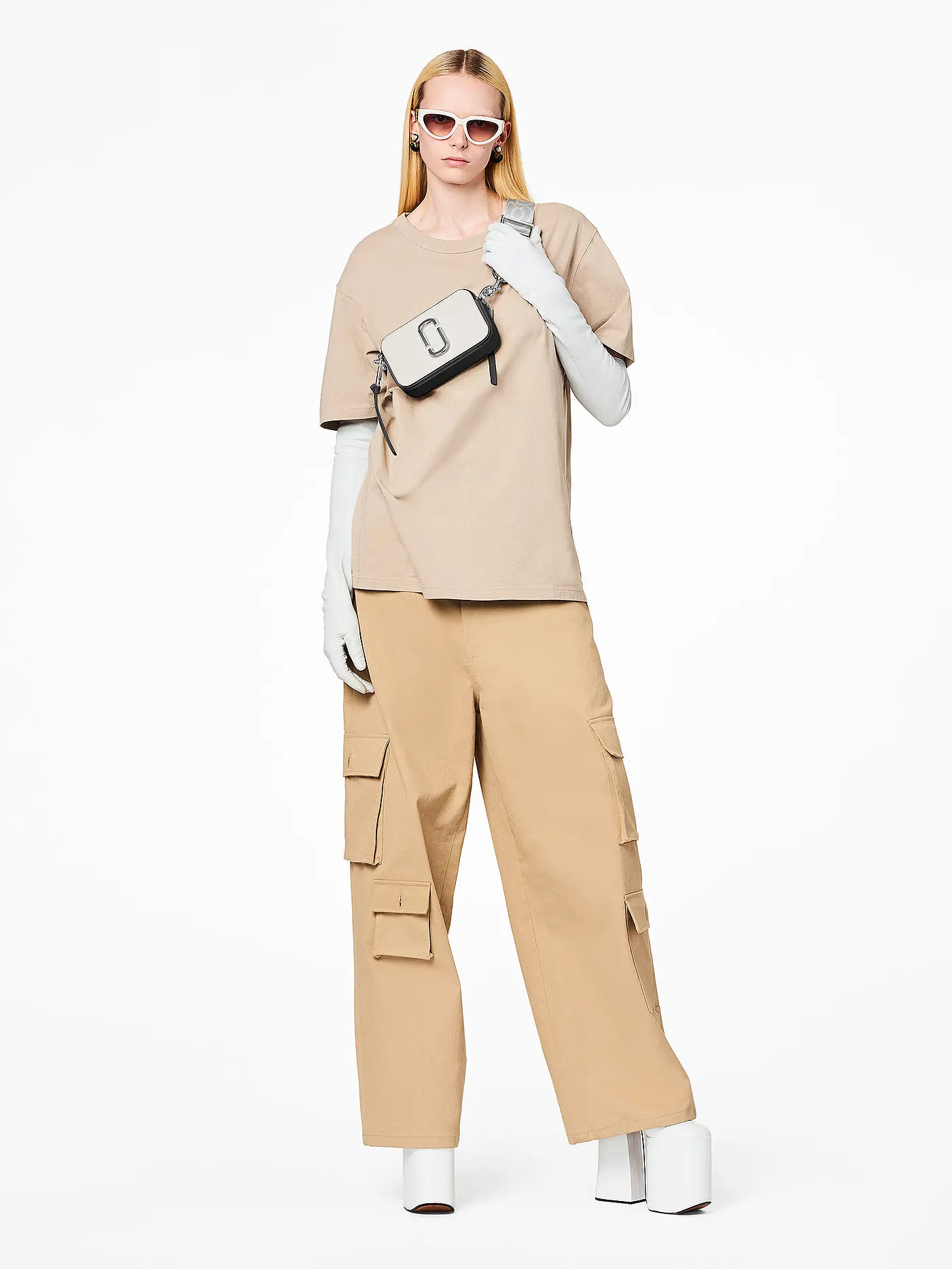 MARC JACOBS | Ledertasche - Mini Bag THE SNAPSHOT  | weiss