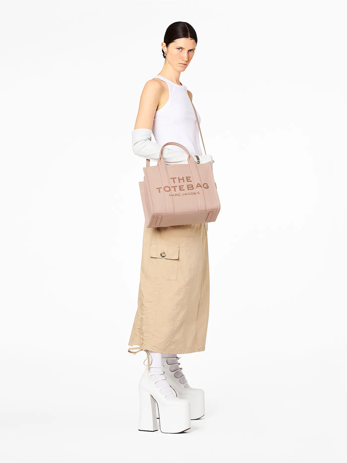 MARC JACOBS | Ledertasche - Tote Bag  THE MEDIUM TOTE LEATHER | rosa