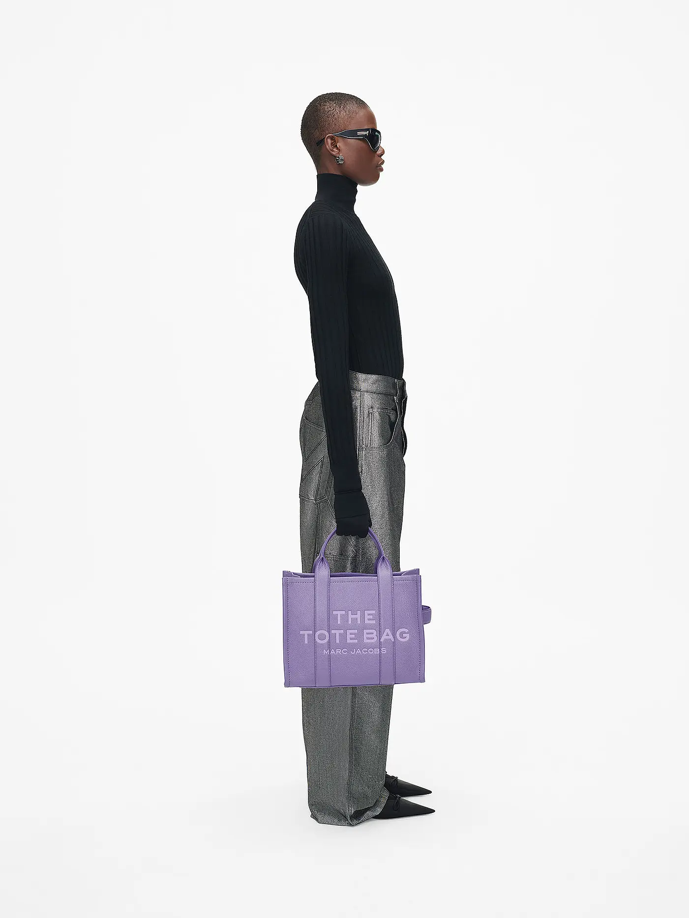 MARC JACOBS | Ledertasche - Tote Bag THE MEDIUM TOTE LEATHER | lila