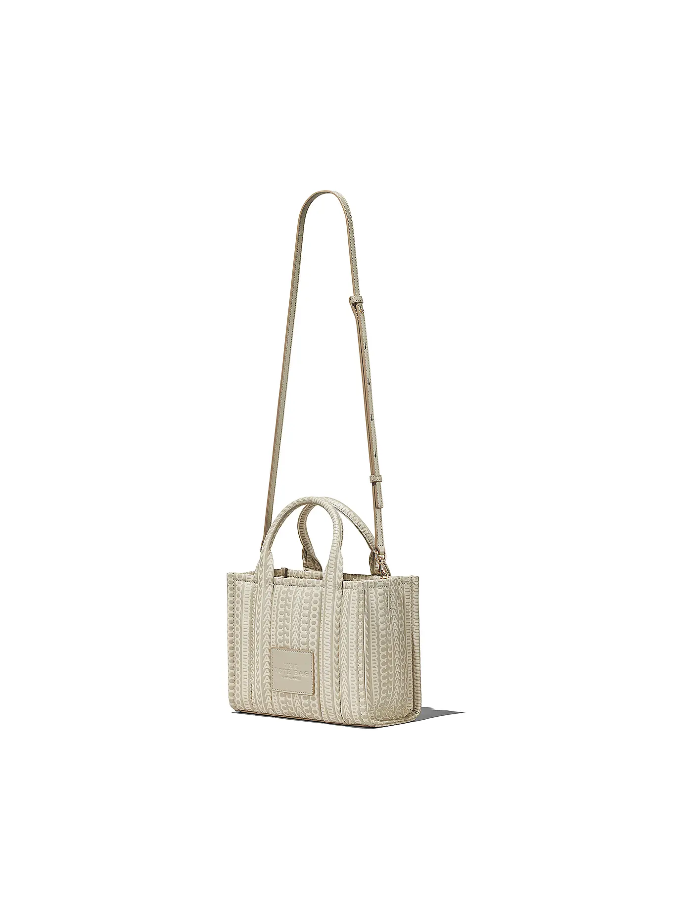 MARC JACOBS | Ledertasche - Tote Bag THE SMALL TOTE LEATHER MONOGRAM  | beige