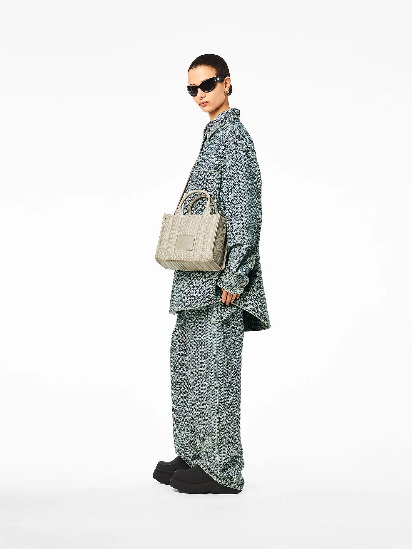 MARC JACOBS | Ledertasche - Tote Bag THE SMALL TOTE LEATHER MONOGRAM  | beige