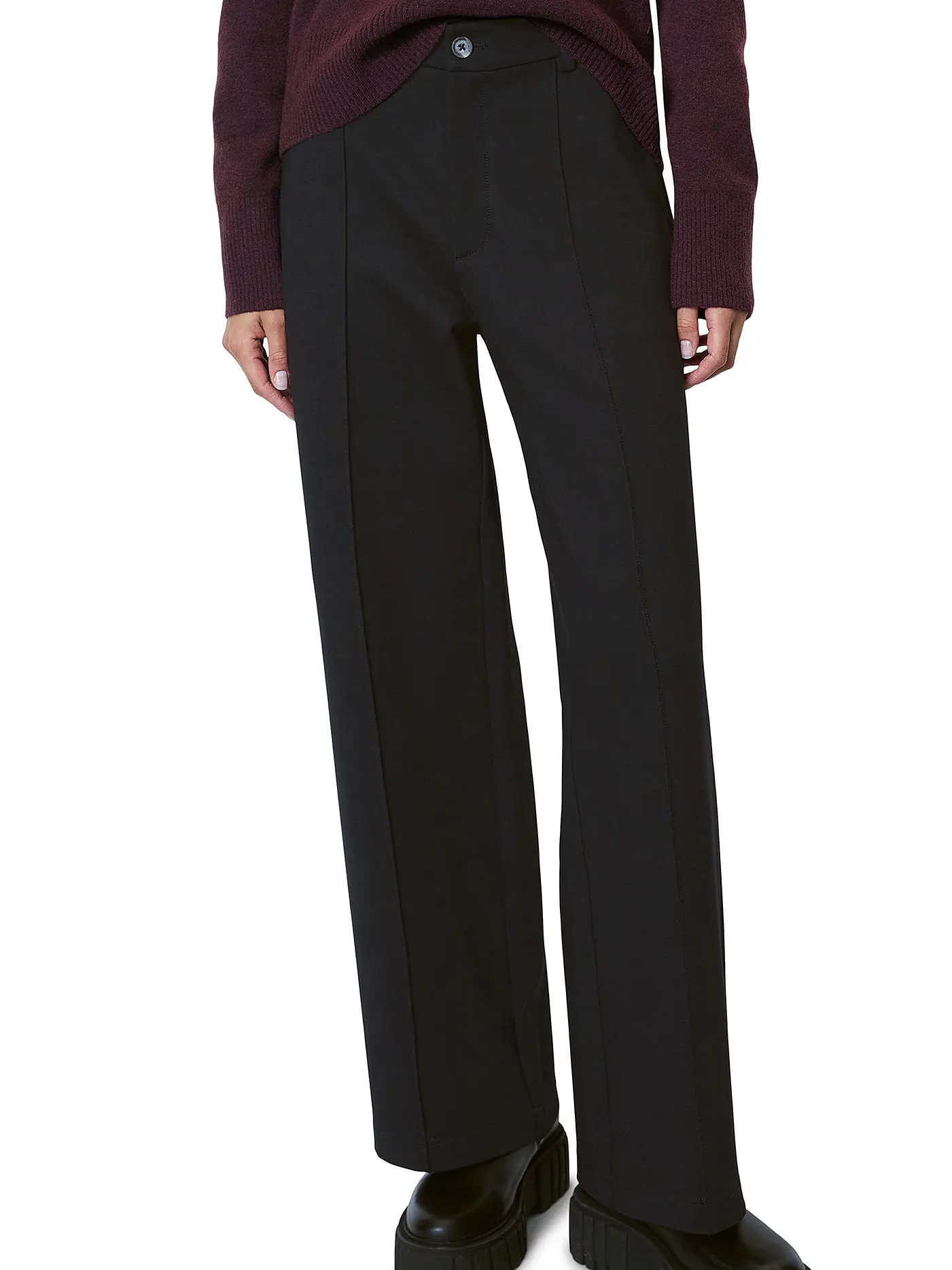 MARC O' POLO DENIM | Hose Wide Leg  | schwarz