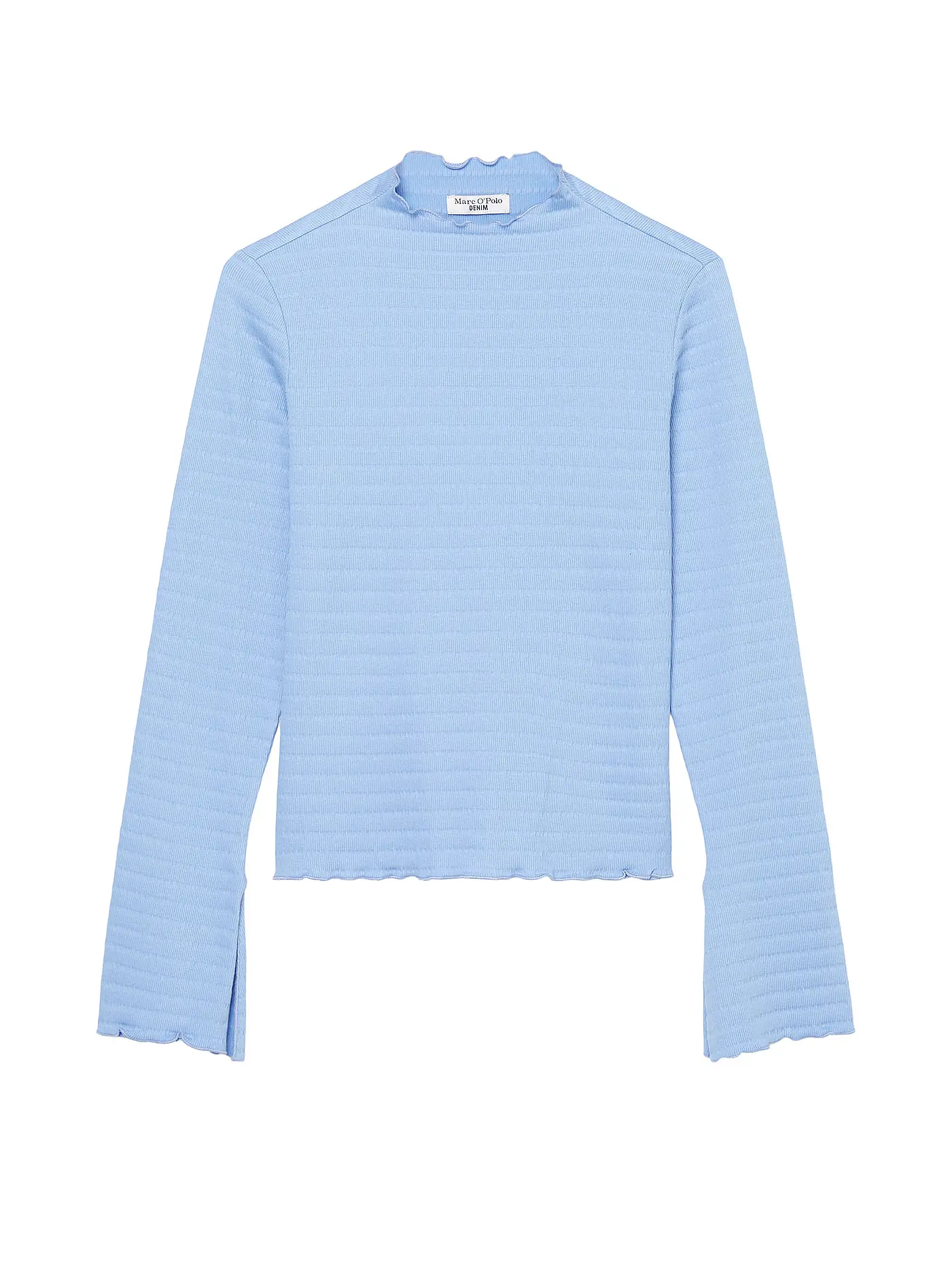 MARC O' POLO DENIM | Langarmshirt Cropped Fit  | hellblau