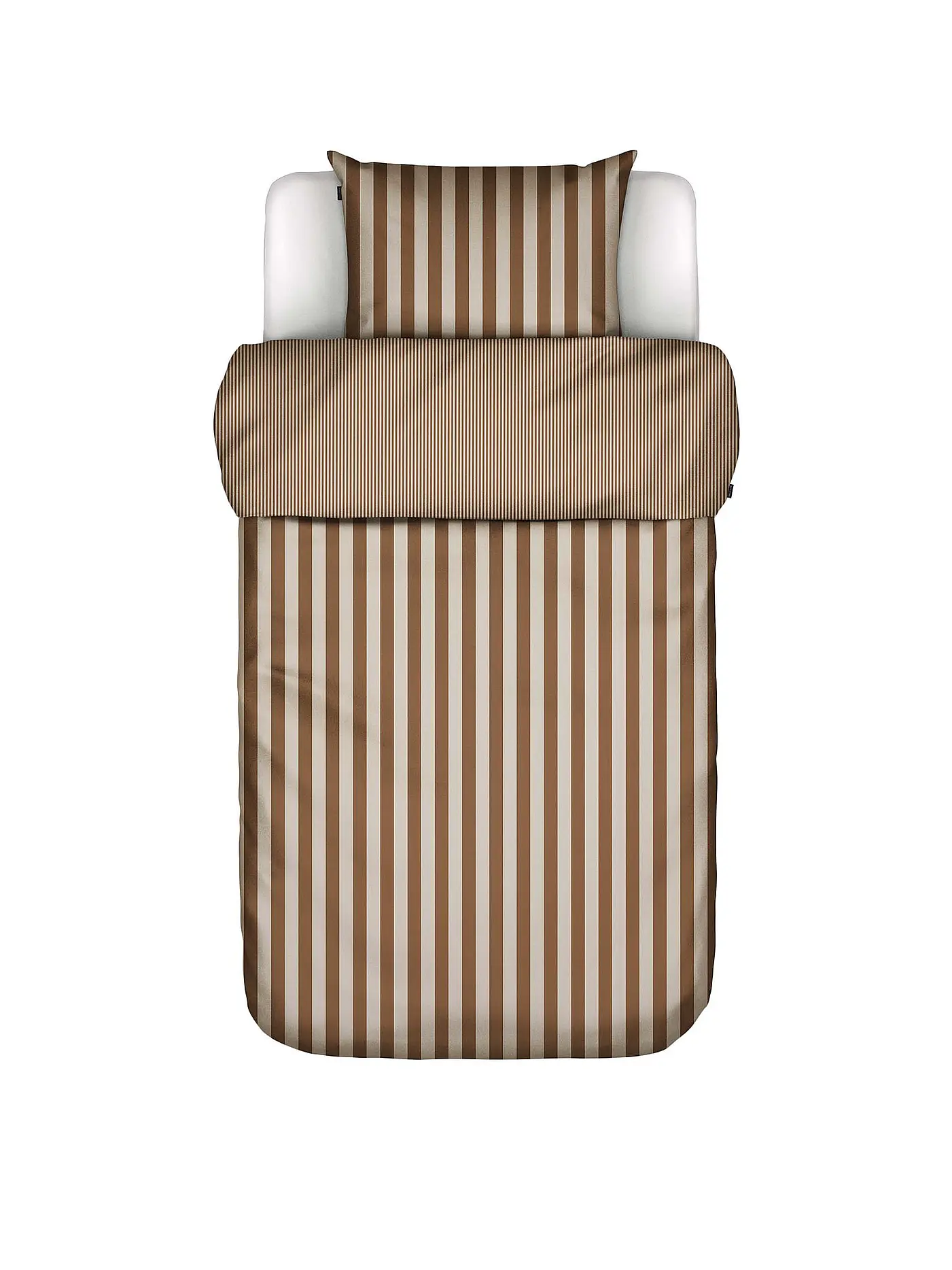 MARC O'POLO HOME | Satin Bettwäsche 70x90cm/140x200cm CLASSIC STRIPE Toffee Brown | braun