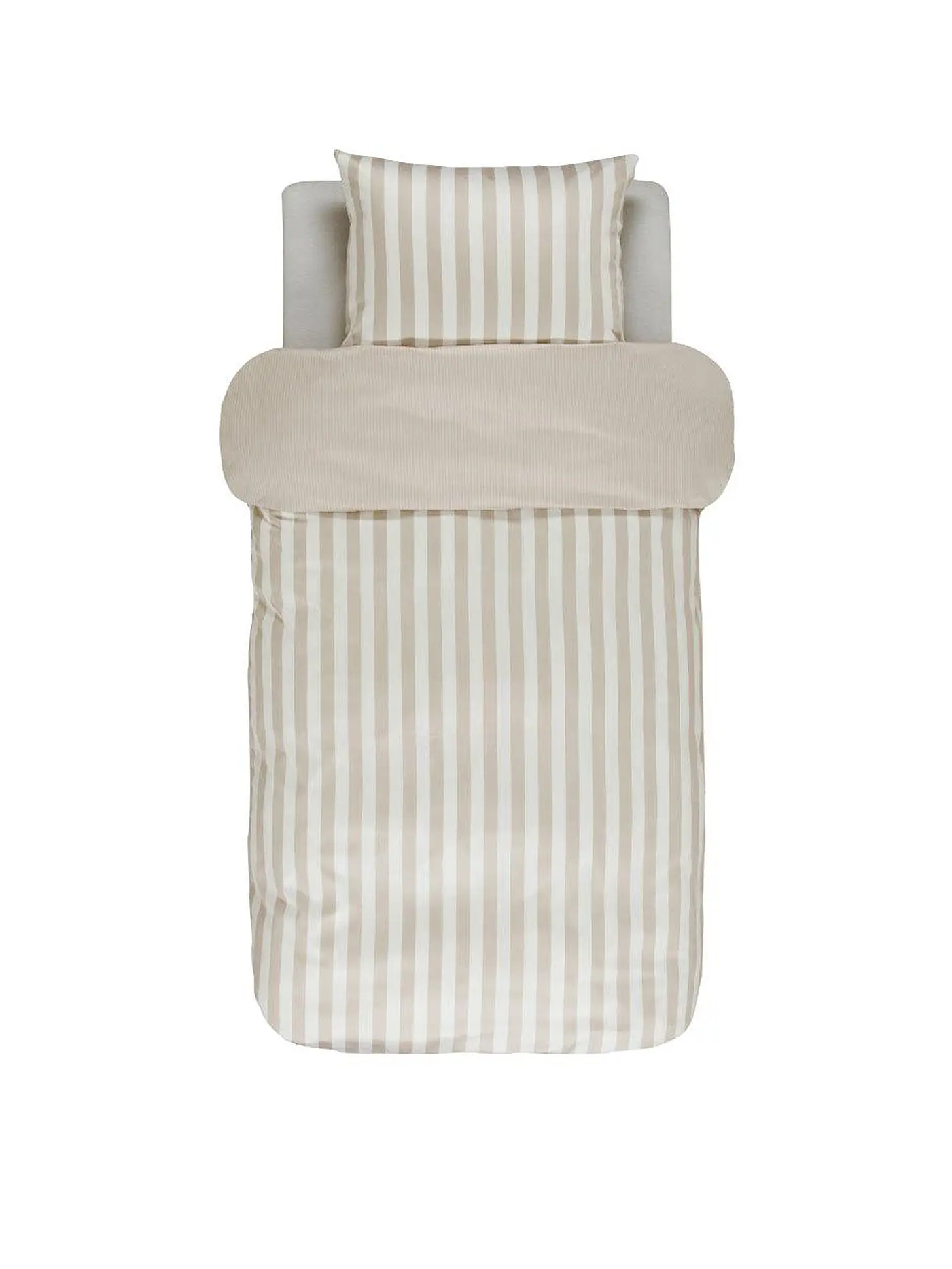 MARC O'POLO HOME | Satin-Bettwäsche "Classic Stripe" 70x90cm/140x200cm  | beige