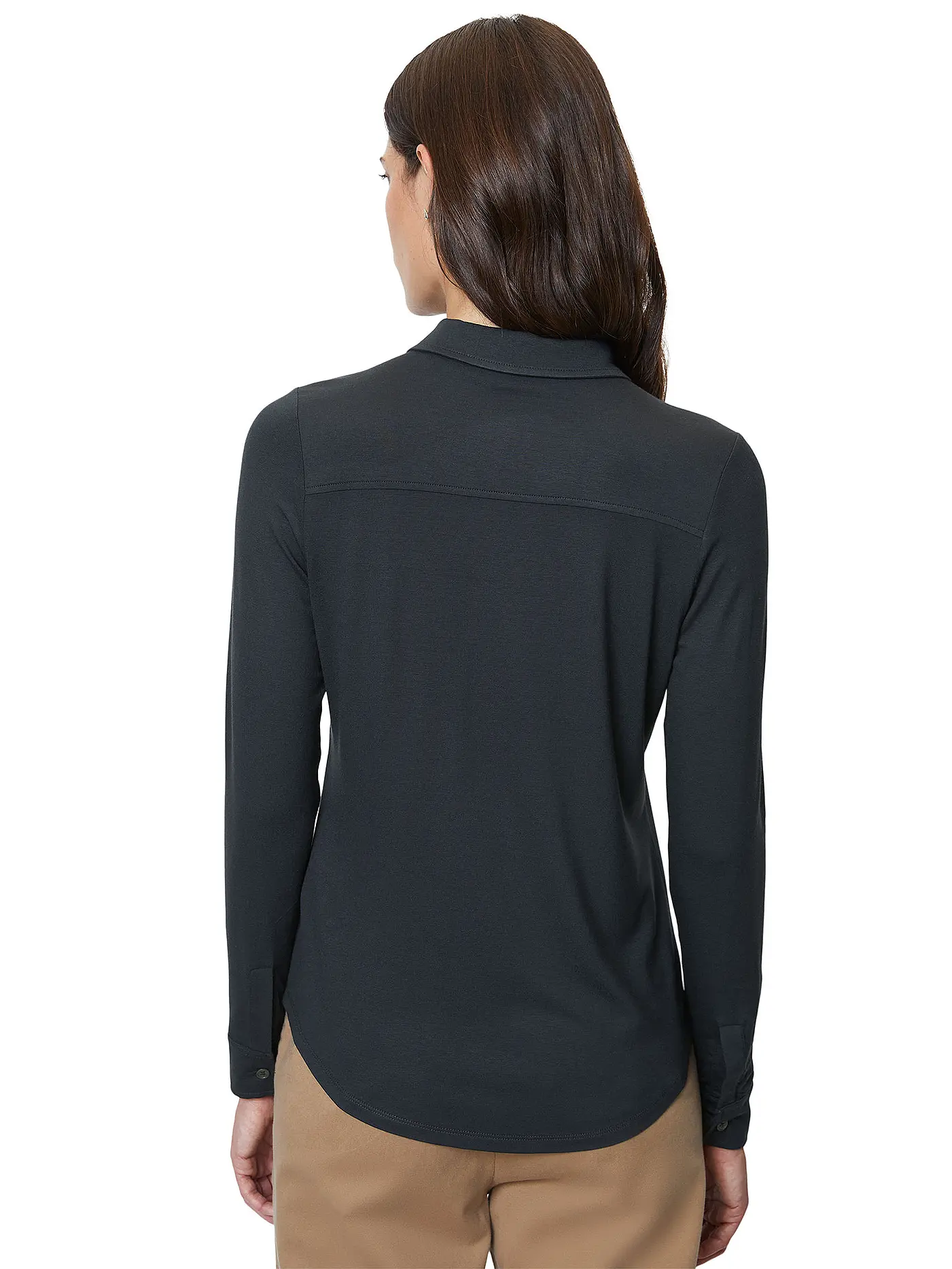 MARC O'POLO | Jerseybluse | dunkelblau