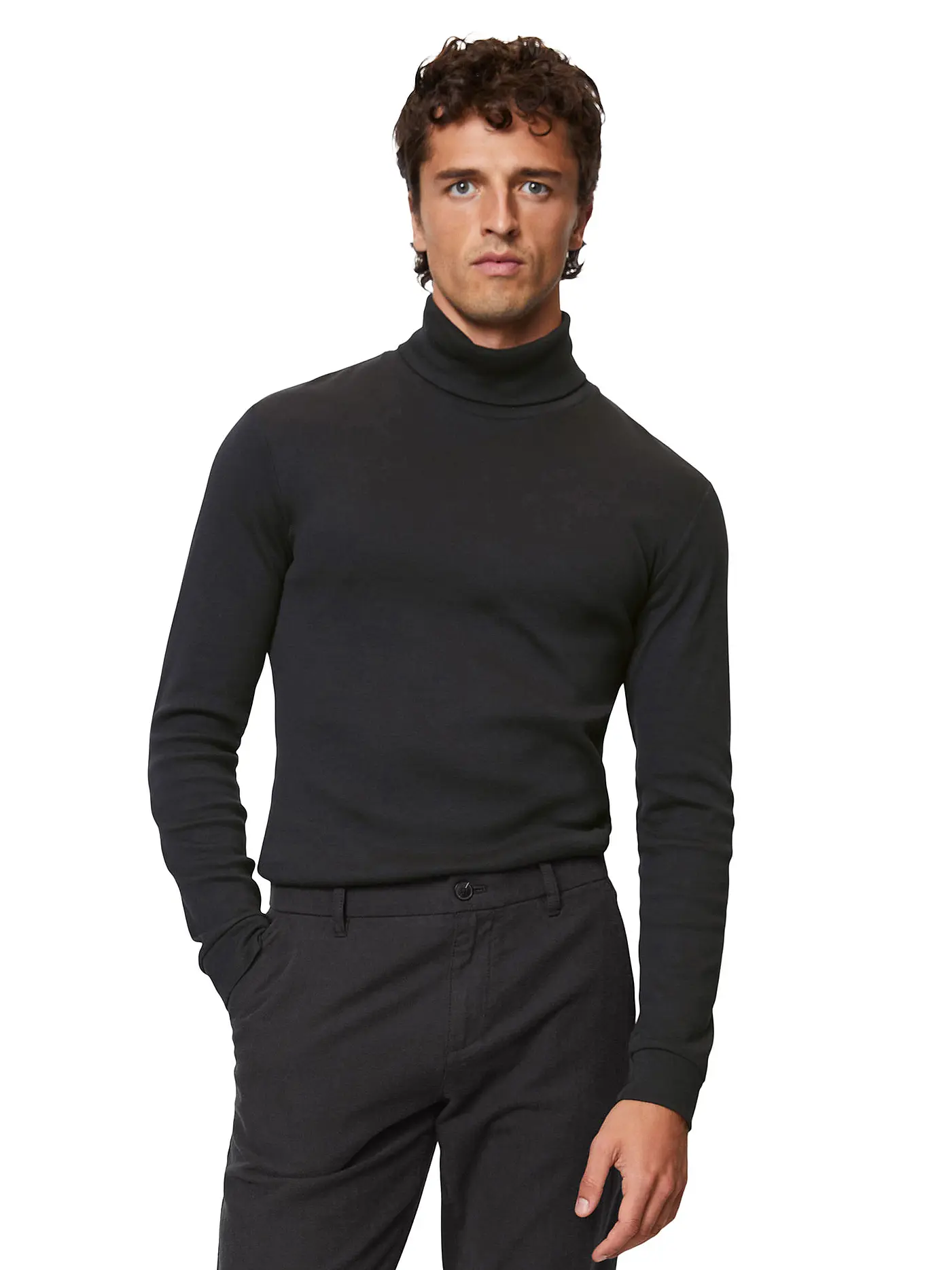 MARC O'POLO | Rollkragenshirt | schwarz