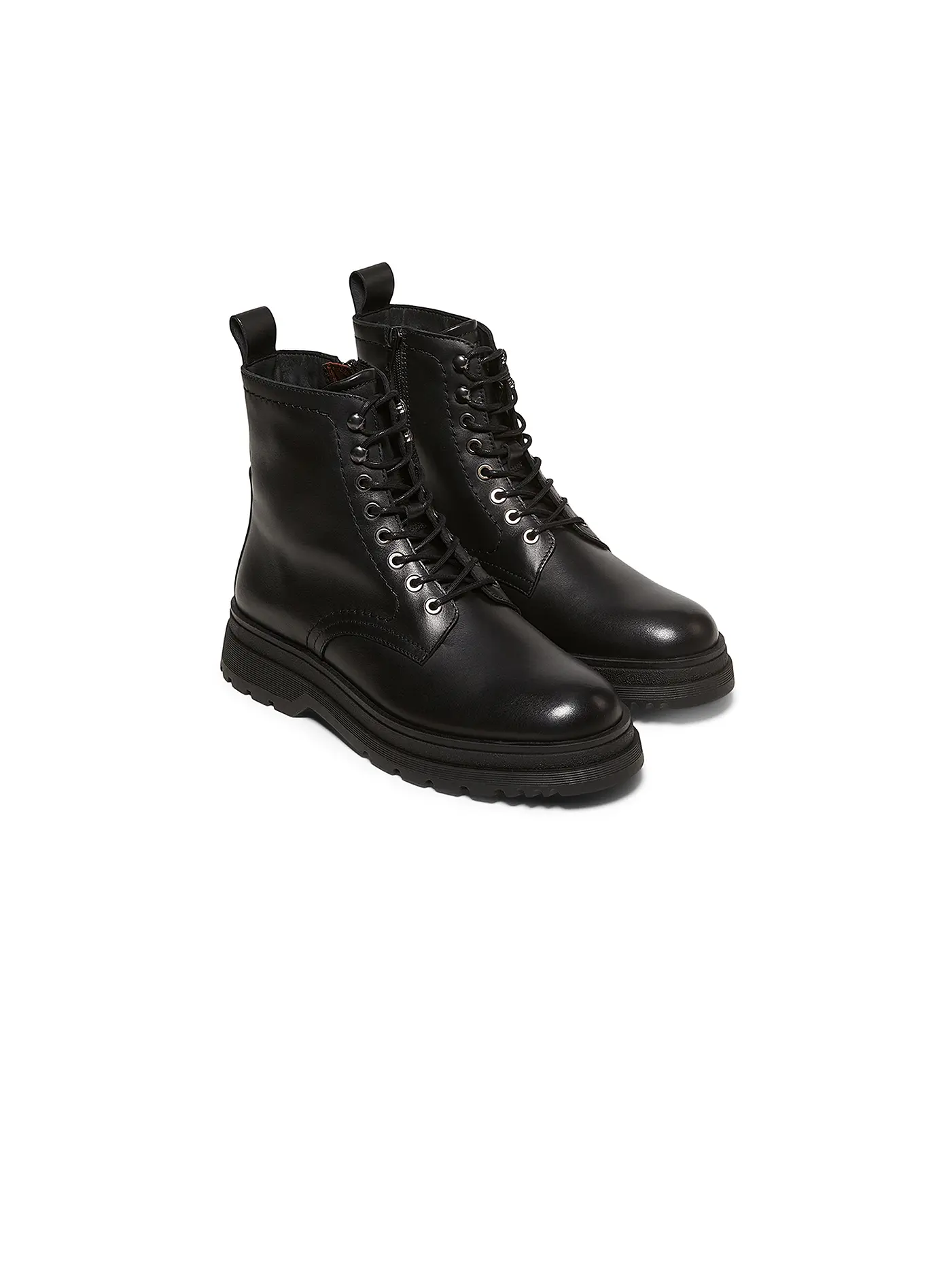 MARC O'POLO | Schnürboots | schwarz