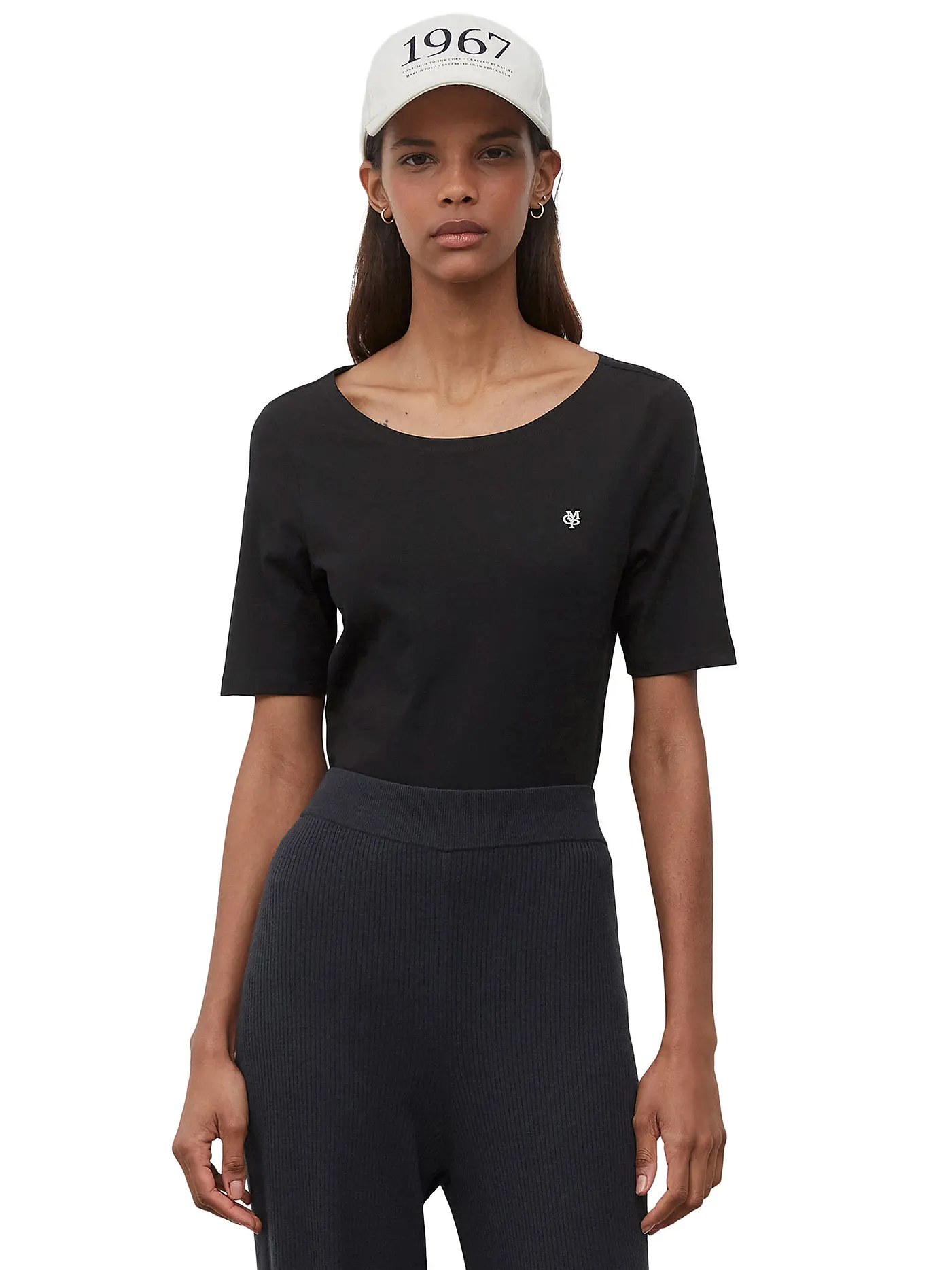 MARC O'POLO | T-Shirt Slim Fit  | schwarz