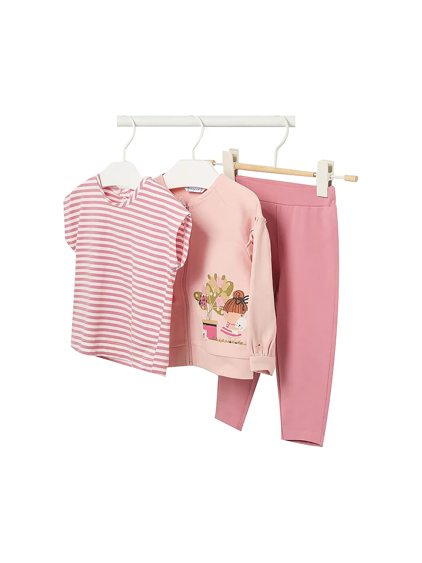 MAYORAL | Baby Mädchen Set 3-teilig Jogginganzug und Shirt | rot