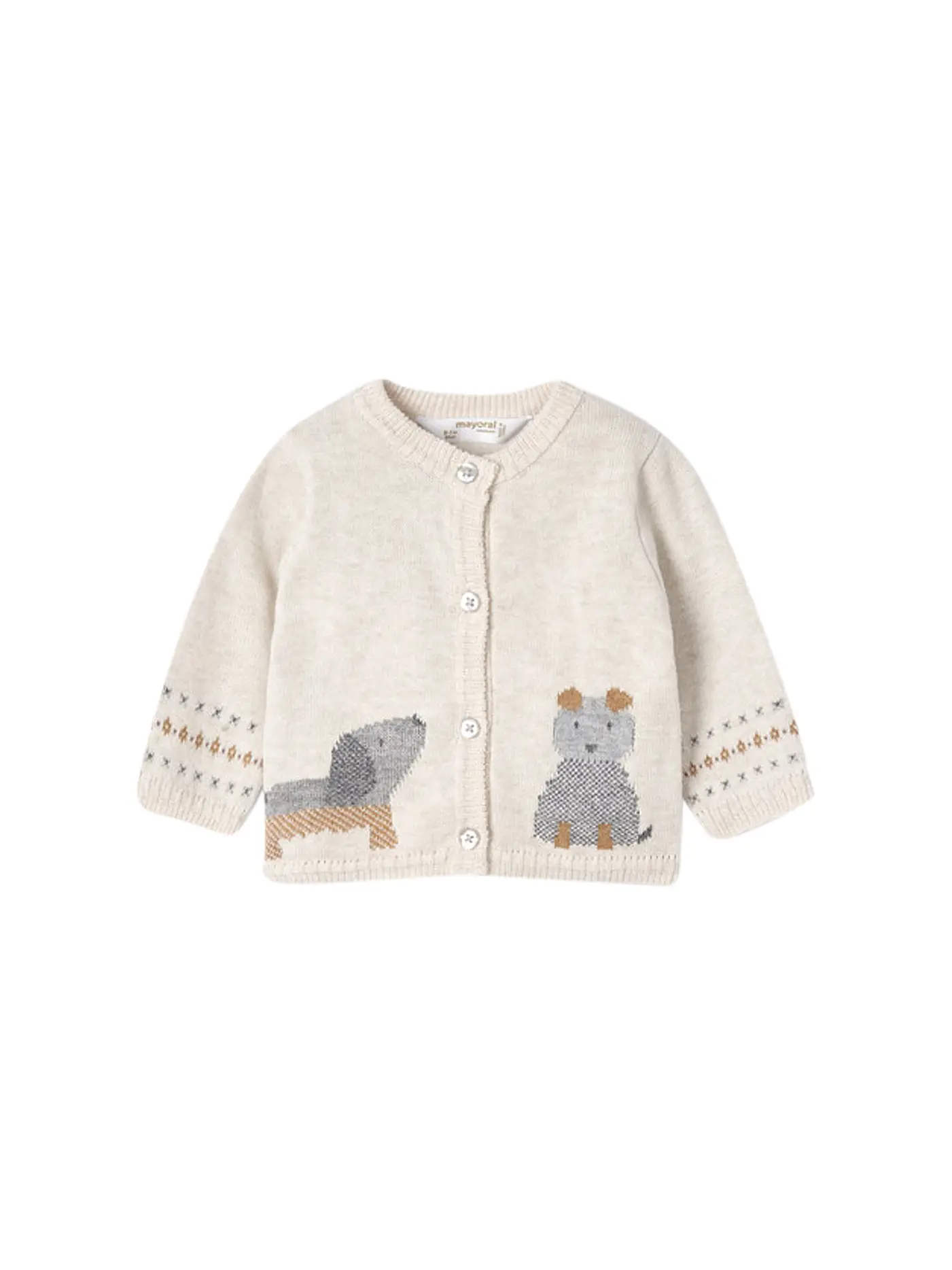 MAYORAL | Baby Set Strickjacke, Langarmshirt und Hose 3-teilig | braun
