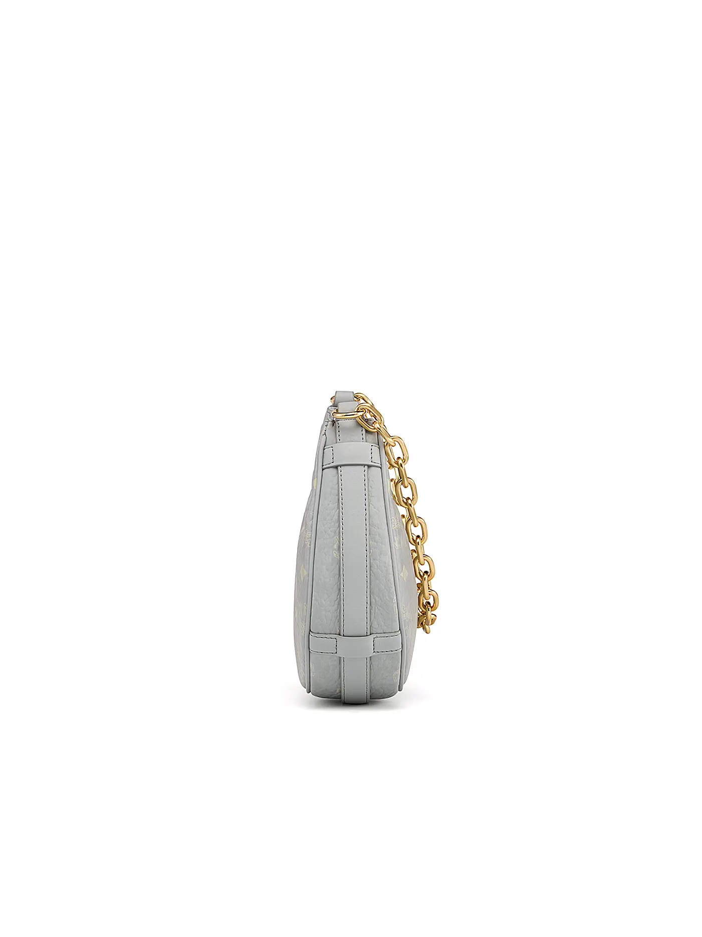 MCM | Ledertasche - Hobo Bag AREN Small | hellgrau
