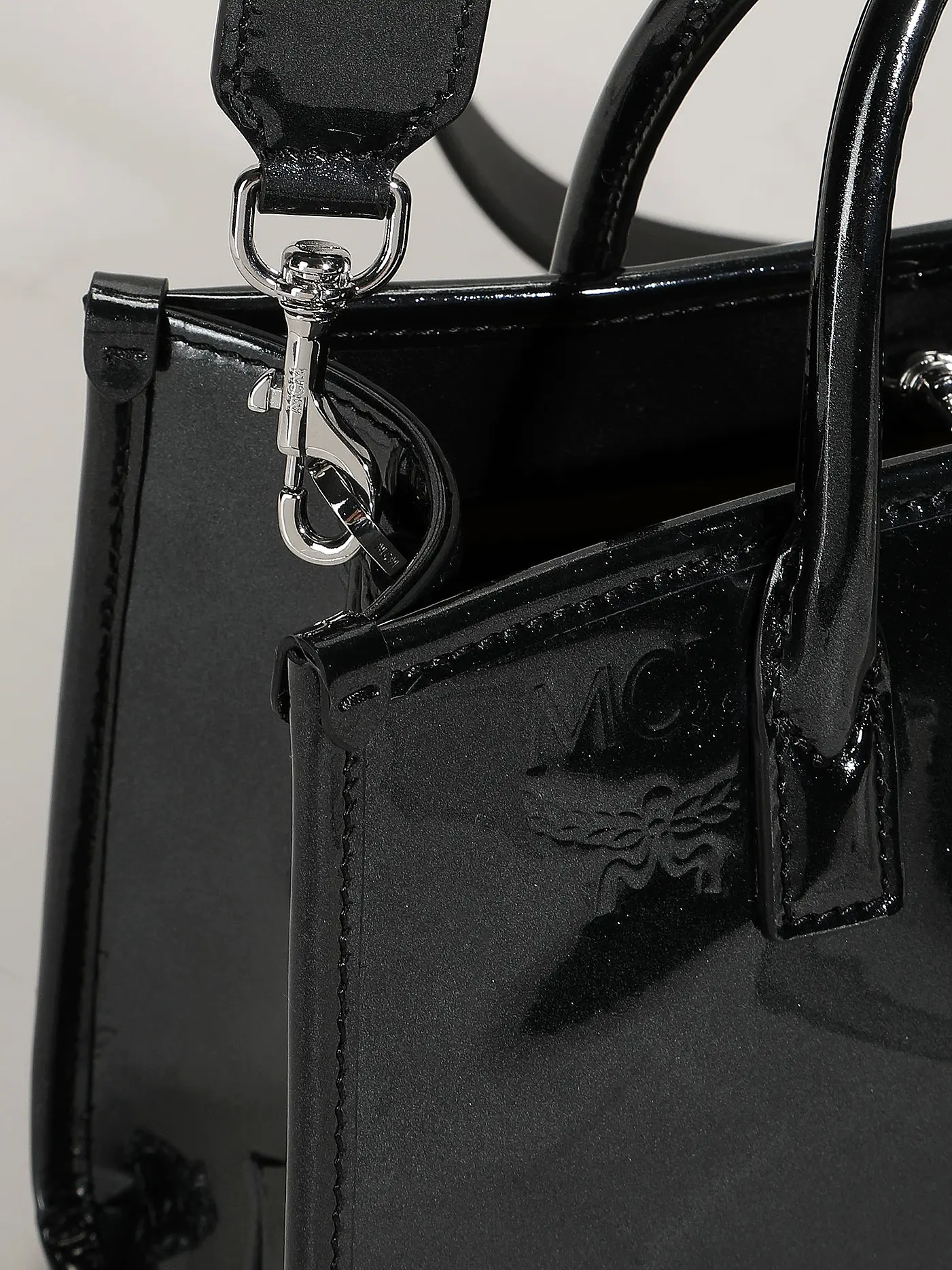 MCM | Ledertasche - Tote Bag MÜNCHEN Mini | schwarz