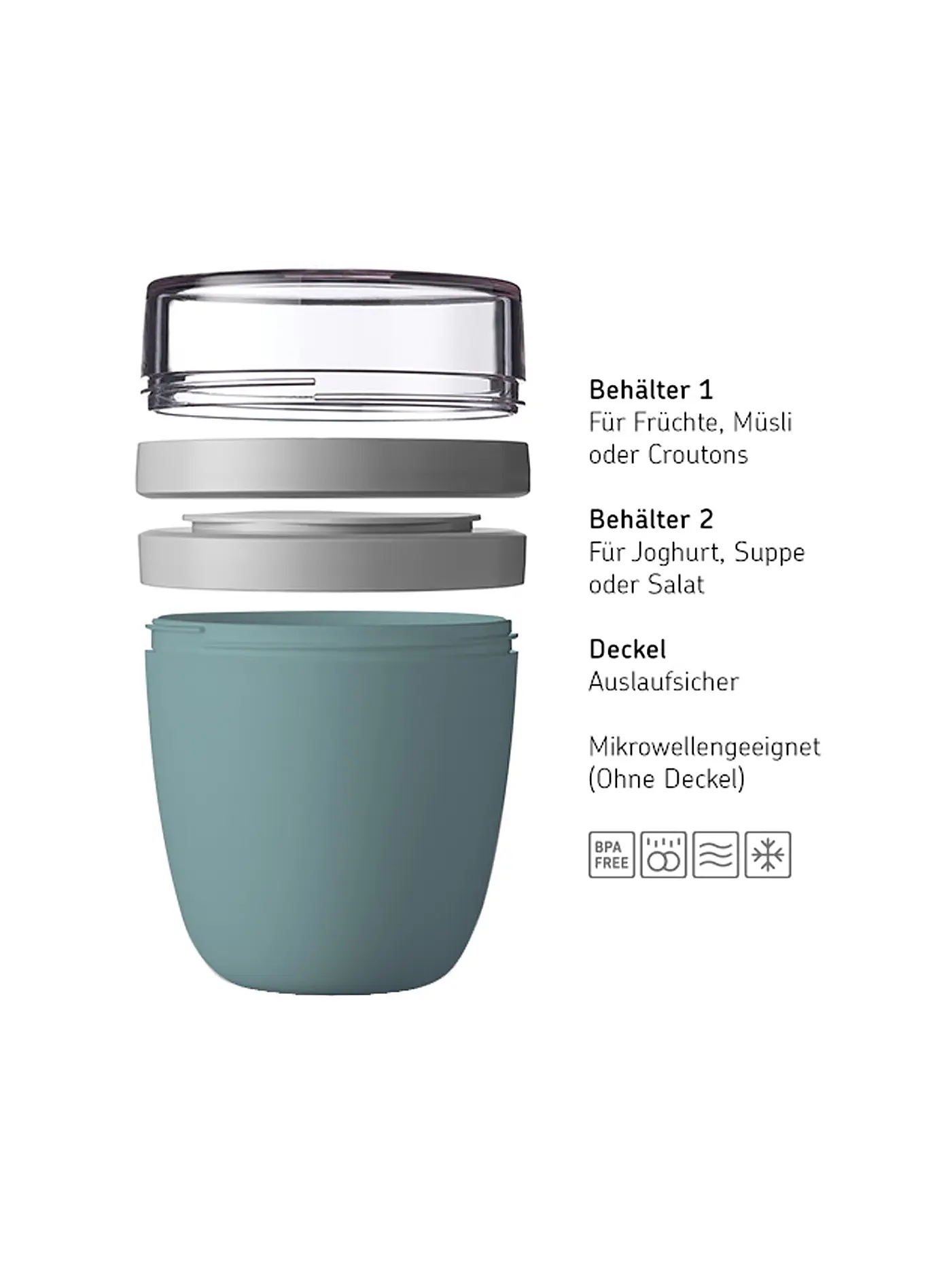 MEPAL | Lunchpot ELLIPSE 500 + 200ml Vivid Blue | dunkelblau