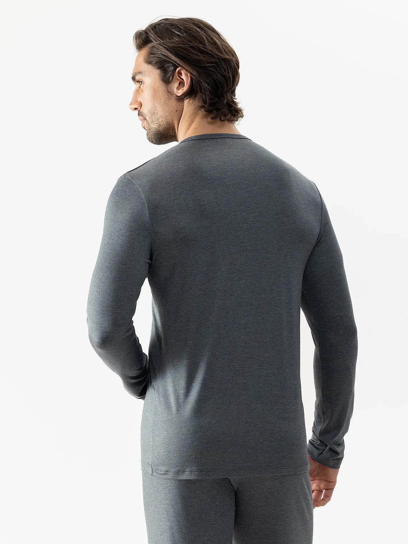 MEY | Pyjama Langarmshirt | grau