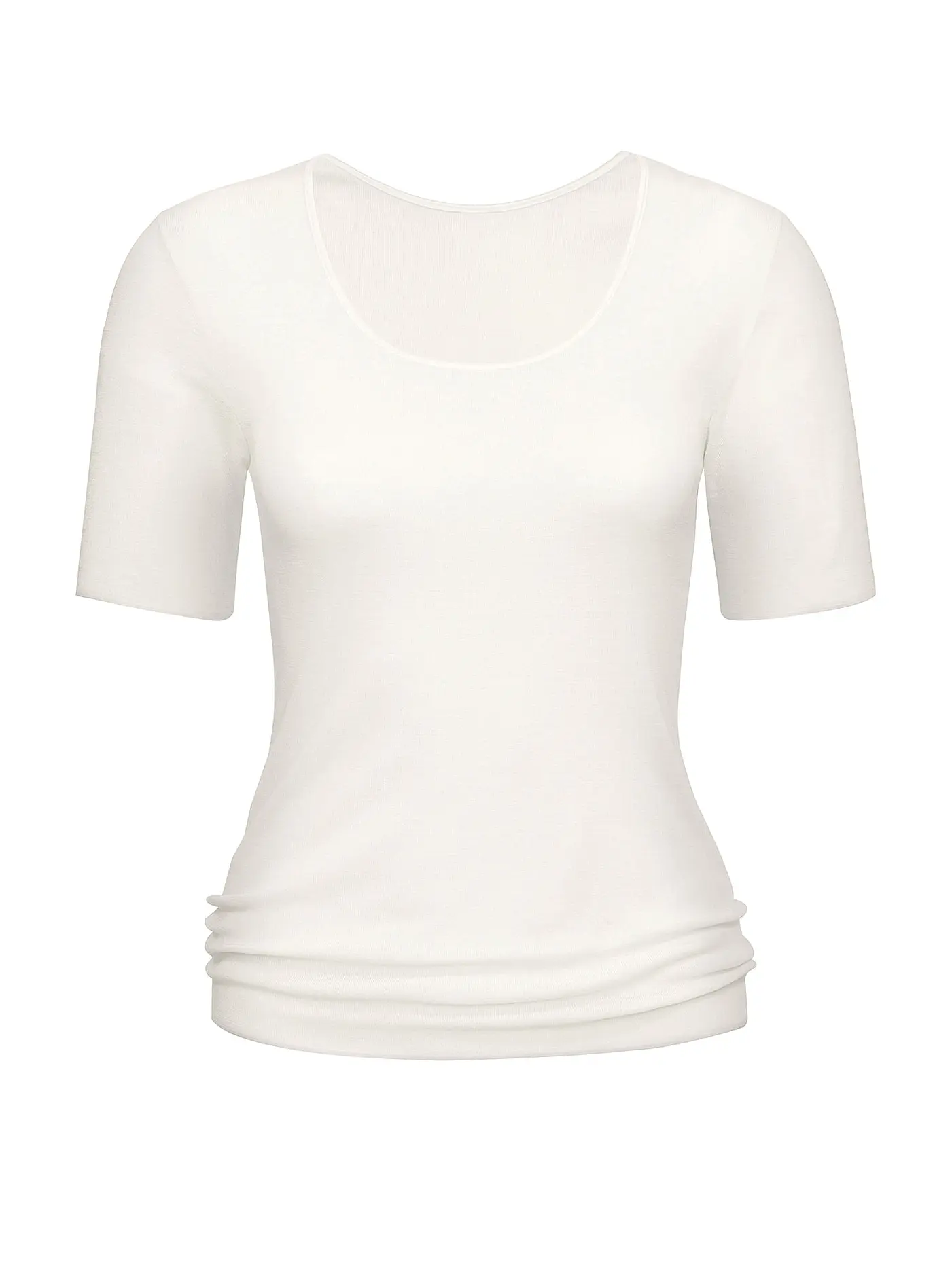 MEY | T-Shirt "Exquisite" (Wolle/Seide) | weiss