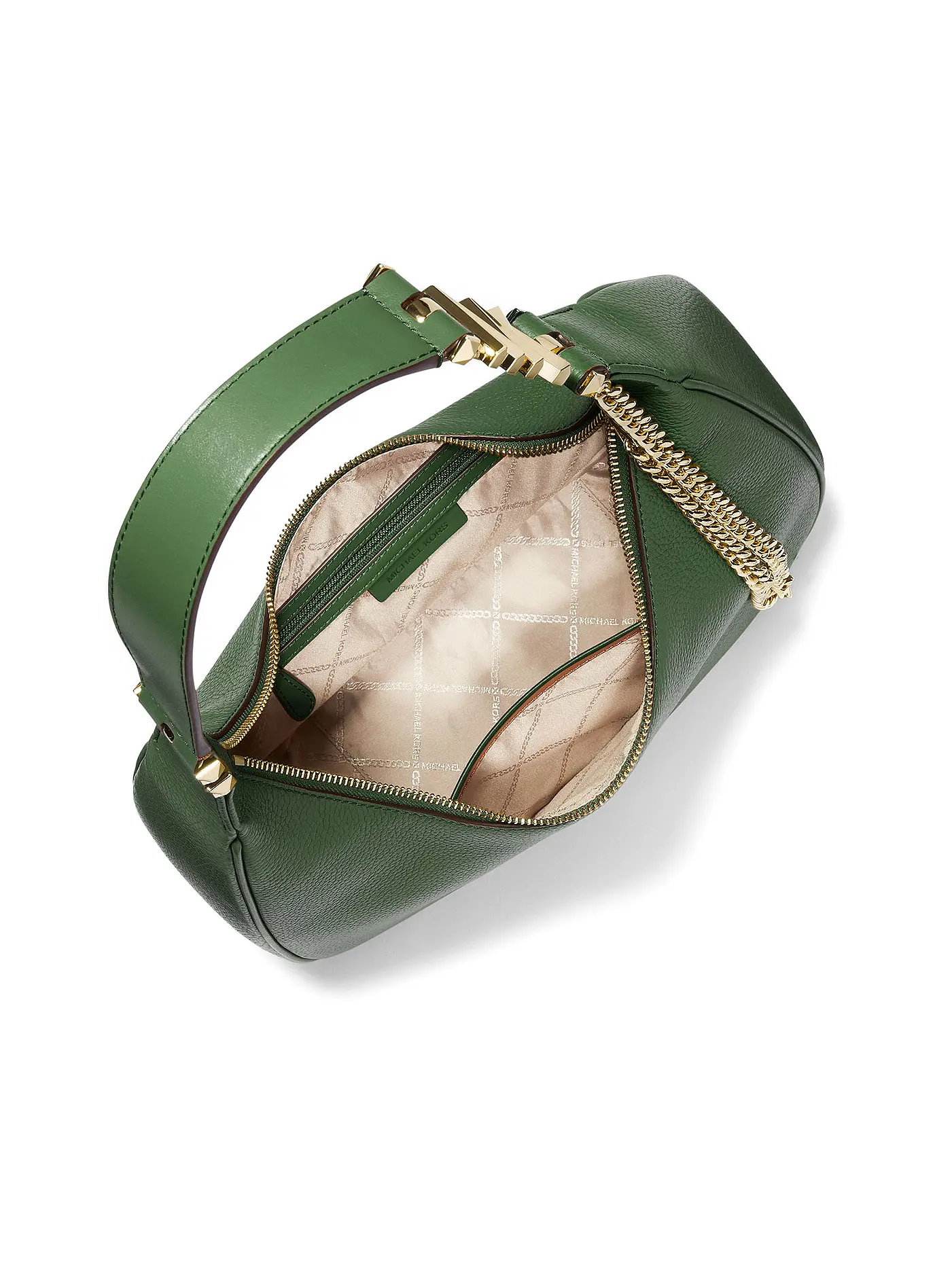 MICHAEL KORS | Ledertasche - Hobo Bag PIPER Large | dunkelgrün