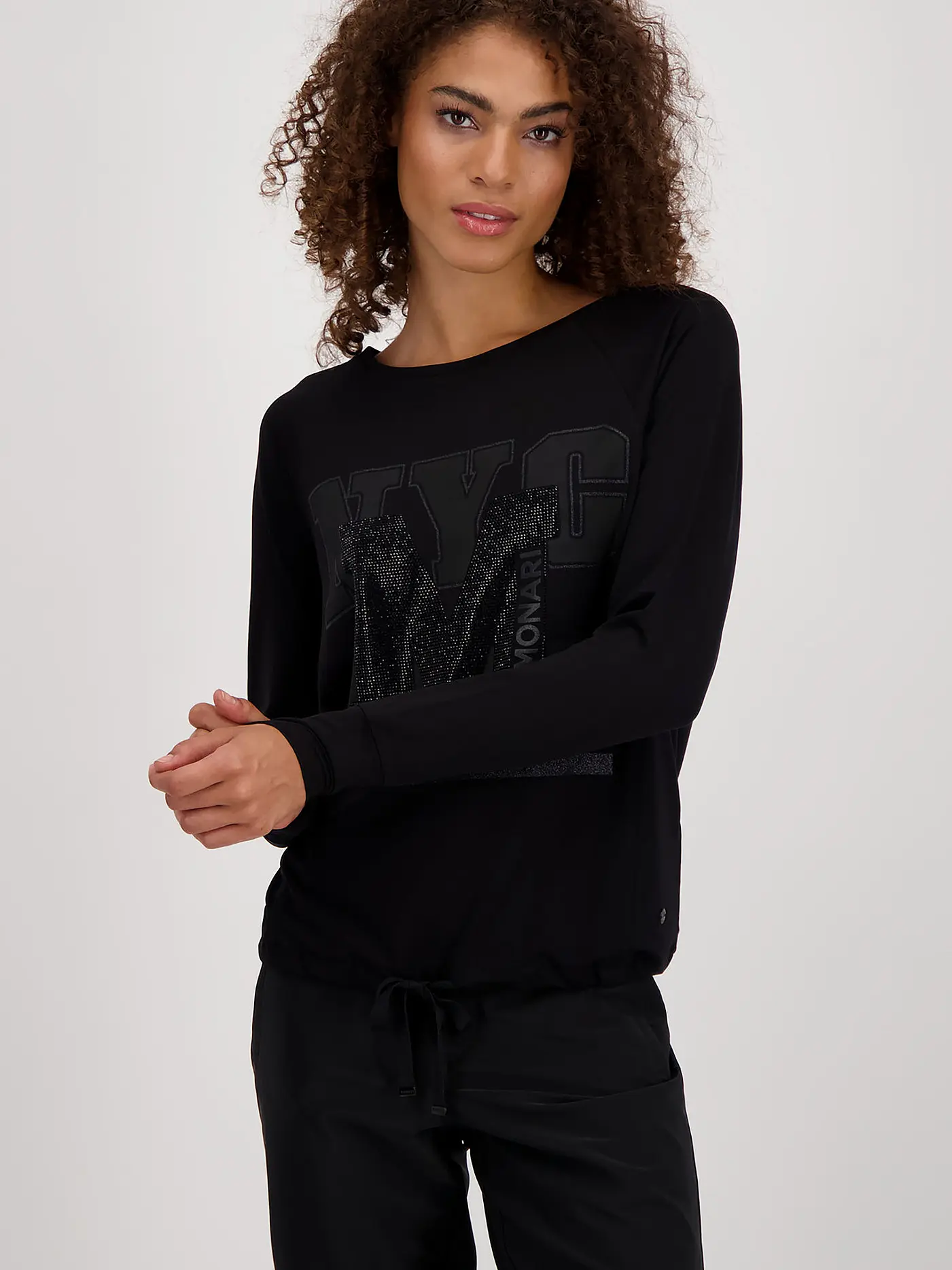 MONARI | Langarmshirt | schwarz