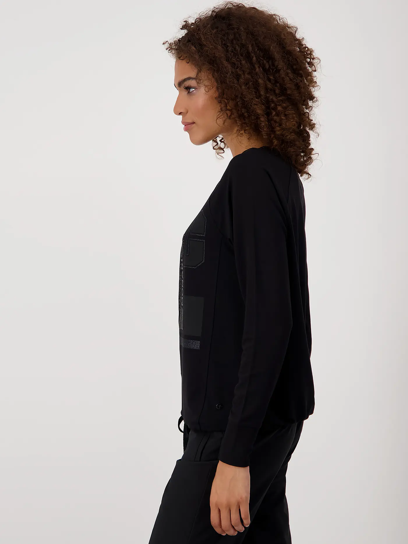 MONARI | Langarmshirt | schwarz
