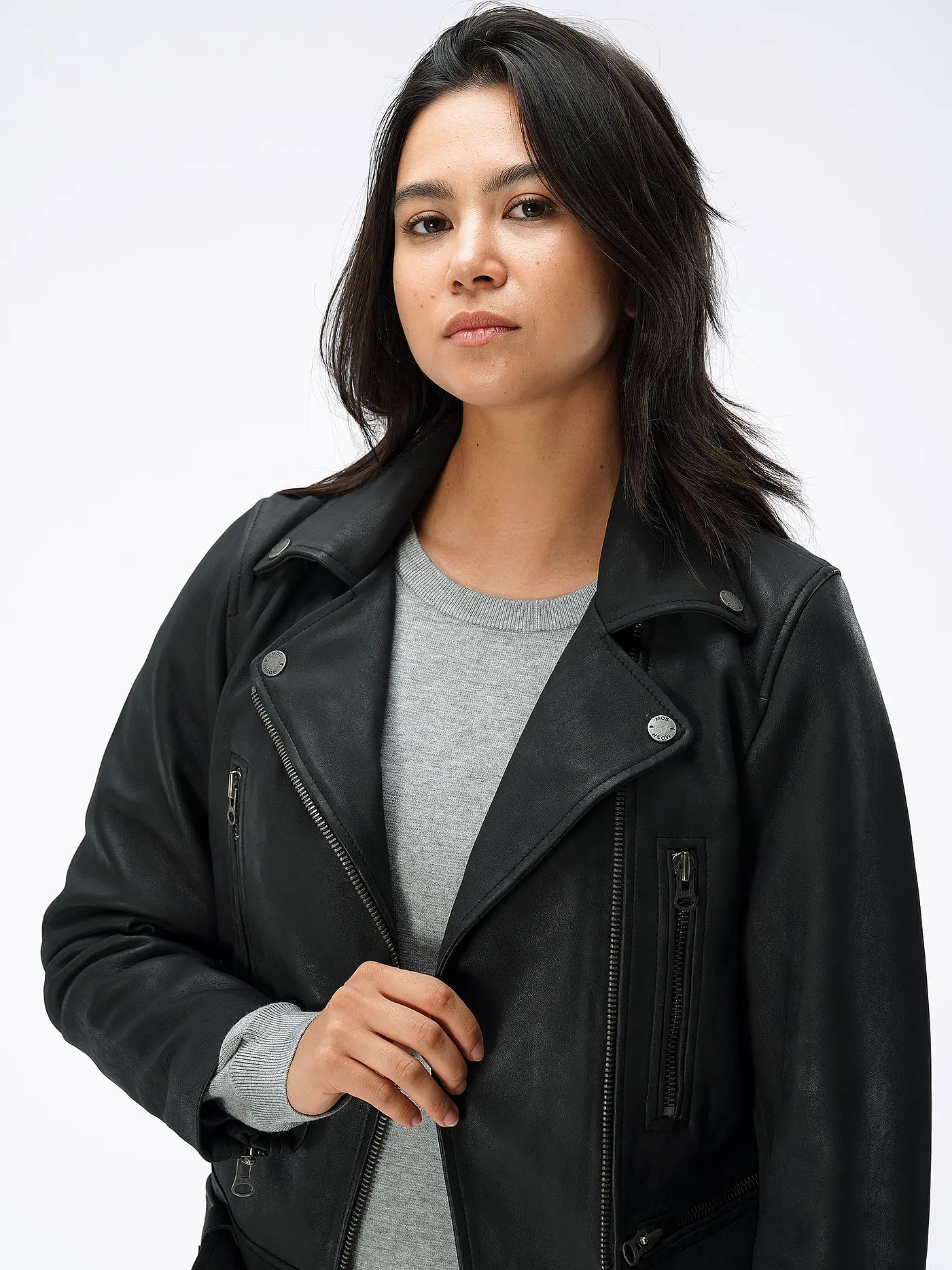 MOS MOSH | Lederjacke MMALMINA | schwarz