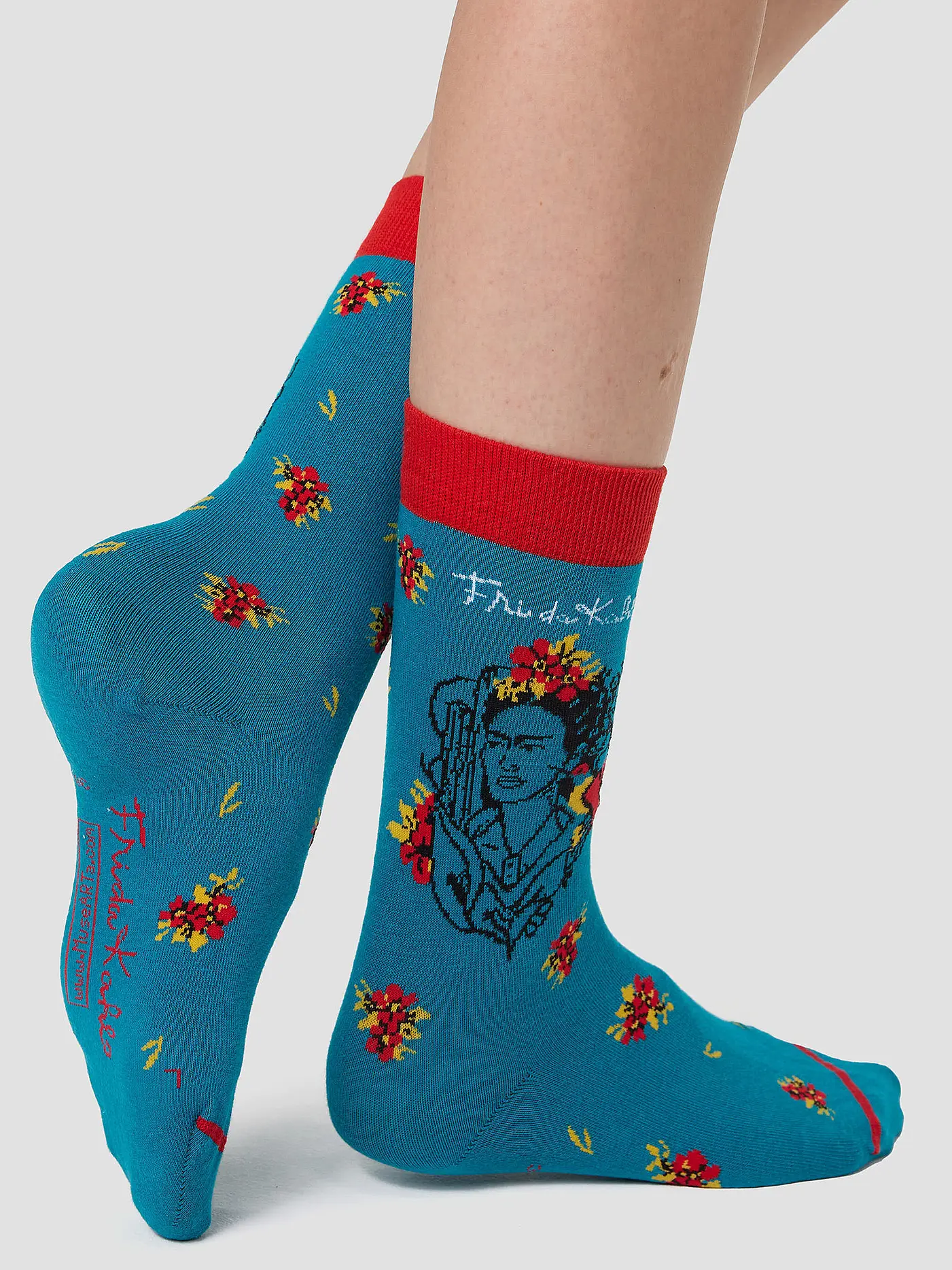 MUSEARTA | Damen Socken FRIDA WITH HUMMINGBIRD green (36-40) | petrol