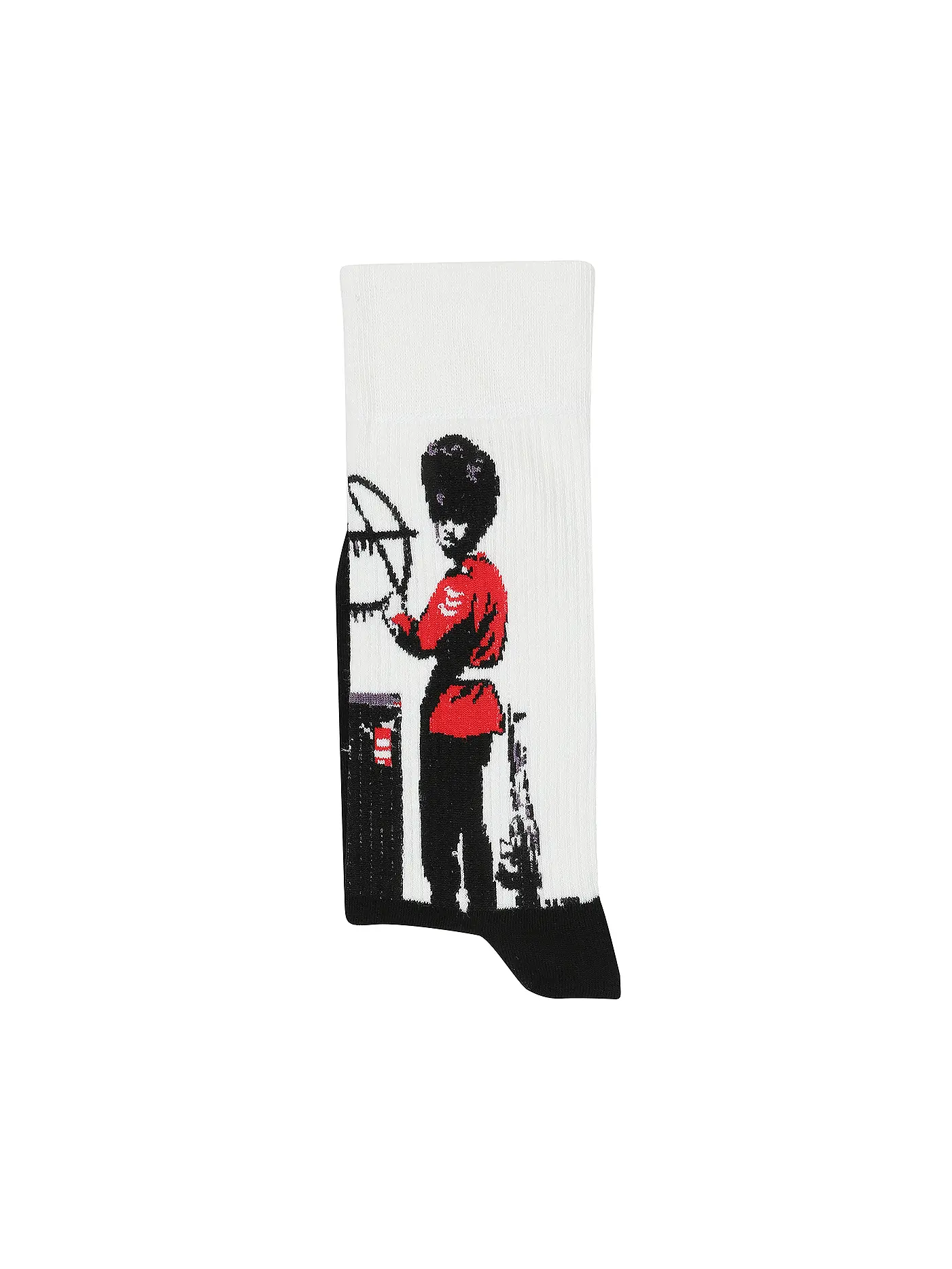 MUSEARTA | Herren Socken BANKSY GRAFFITI - ANARCHIST SOLDIER white | weiss