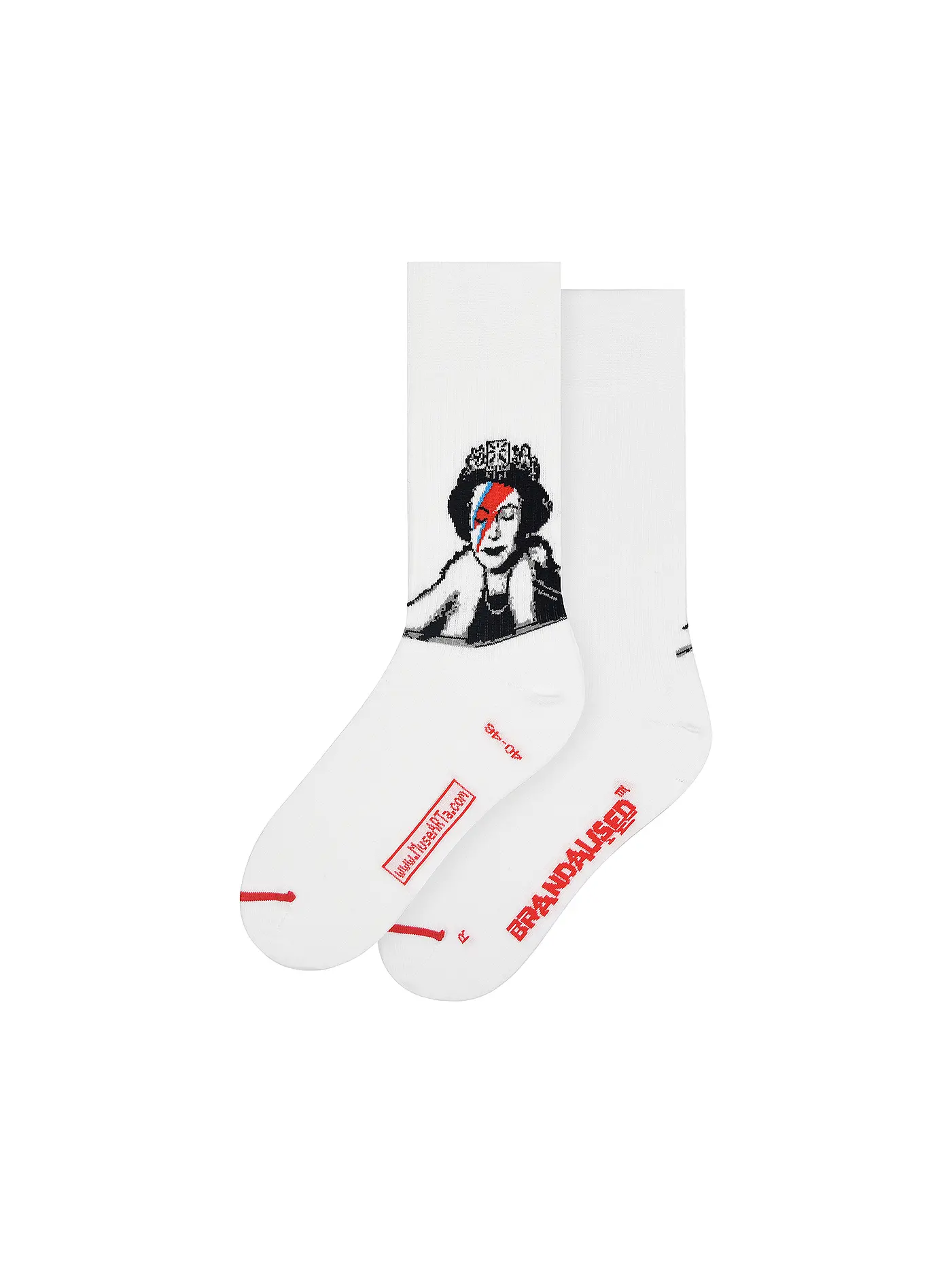 MUSEARTA | Herren Socken BANKSY GRAFFITI - LIZZIE STARTUST white | weiss