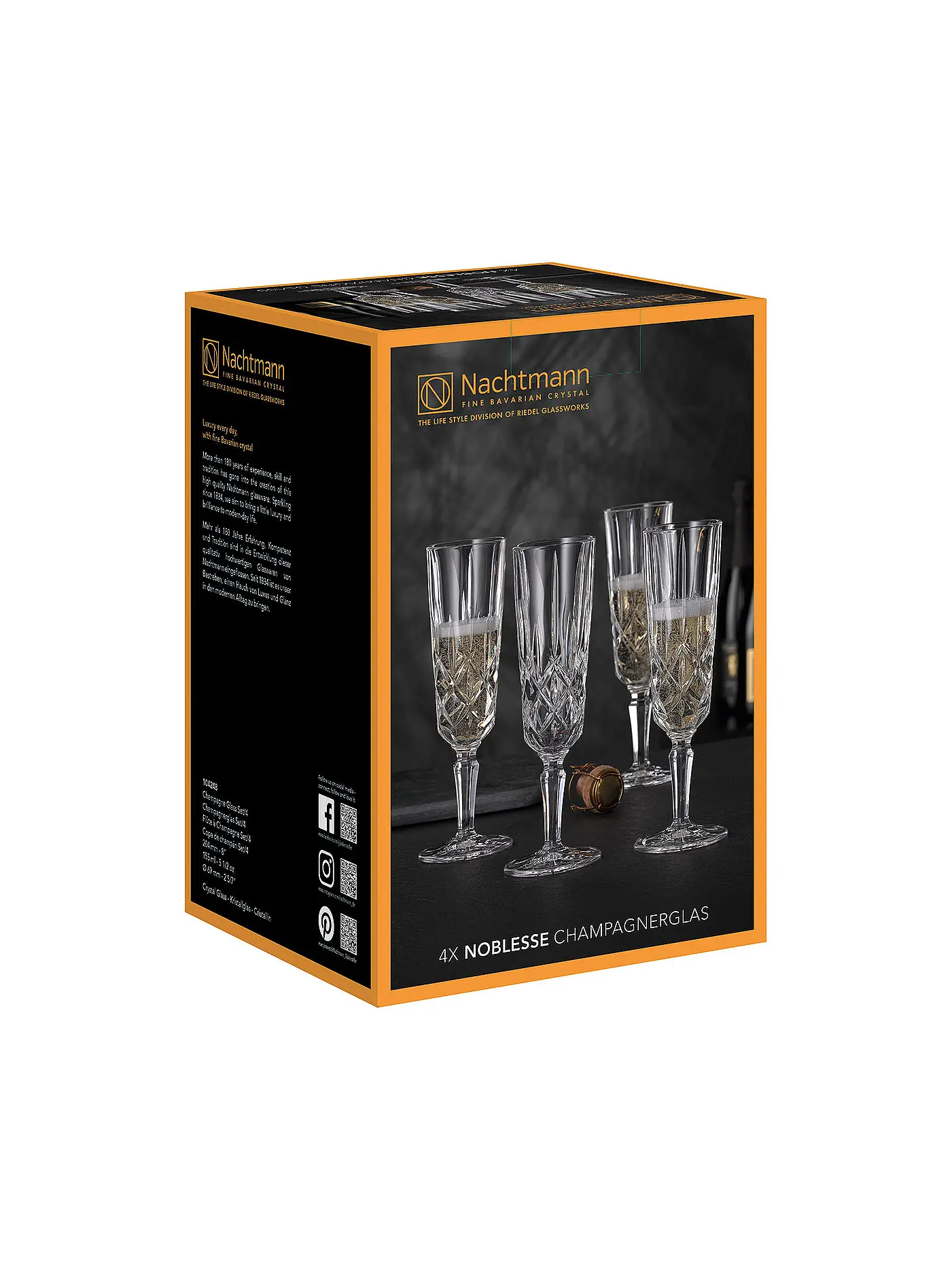 NACHTMANN | Champagnerglas 4er Set NOBLESSE 155ml | transparent