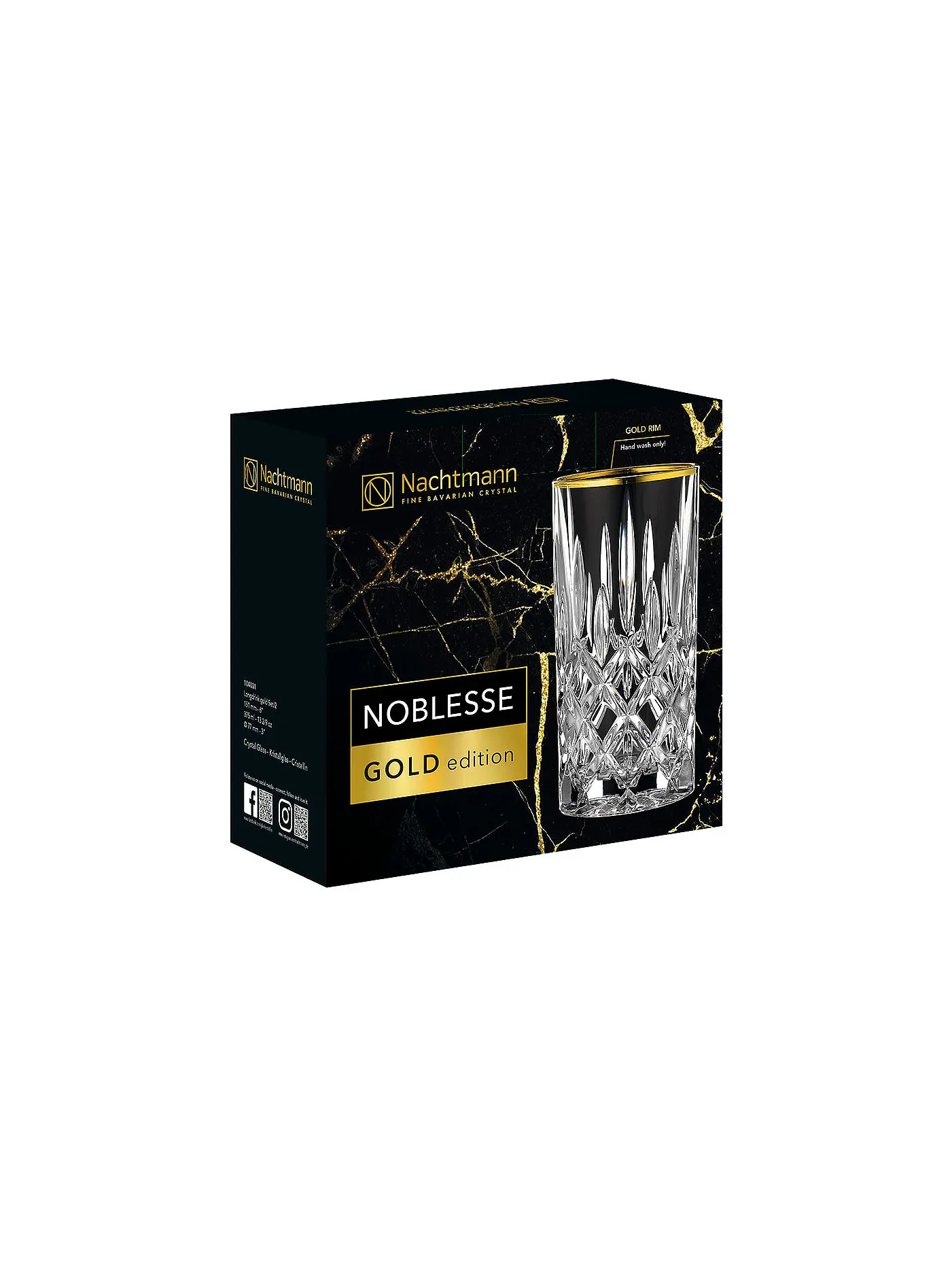 NACHTMANN | Longdrinkglas 2er Set Noblesse Gold 375ml | transparent