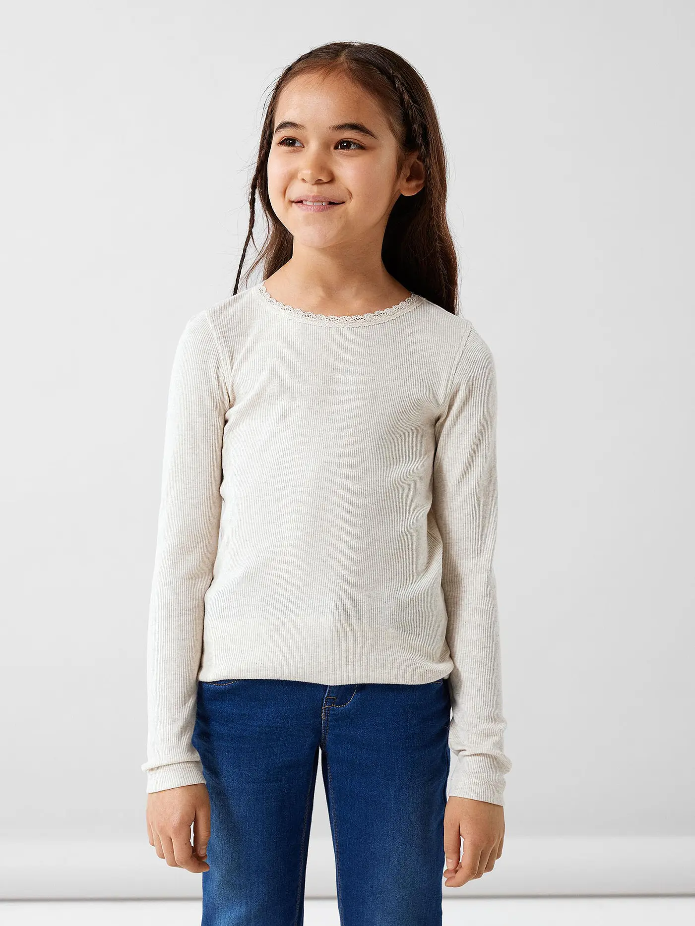 NAME IT | Mädchen Langarmshirt NMFKAB  | creme