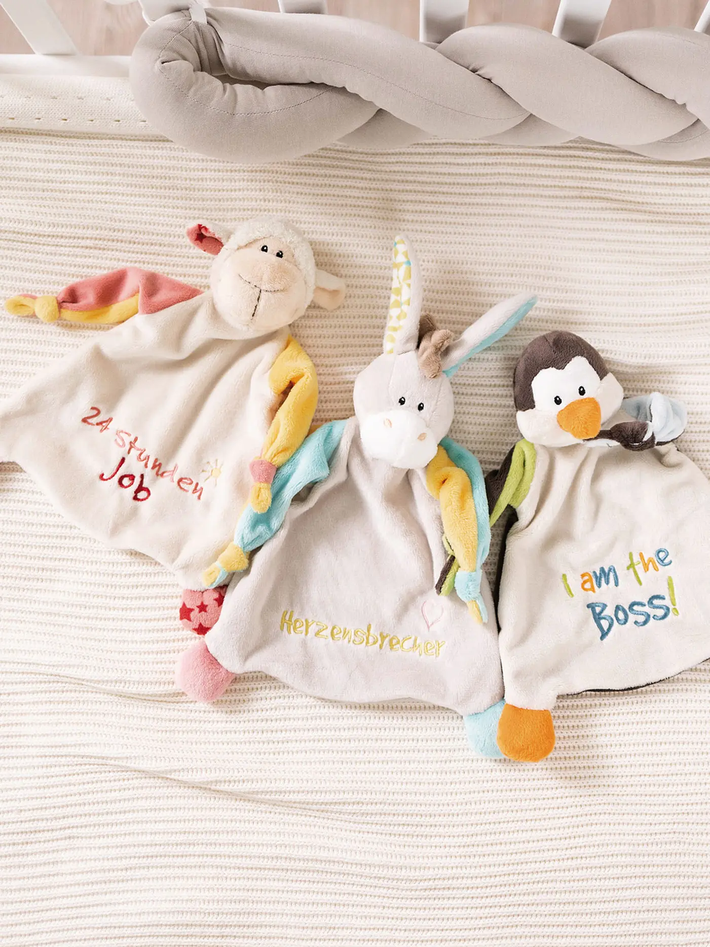 NICI | Schmusetuch - Esel - Herzensbrecher | beige