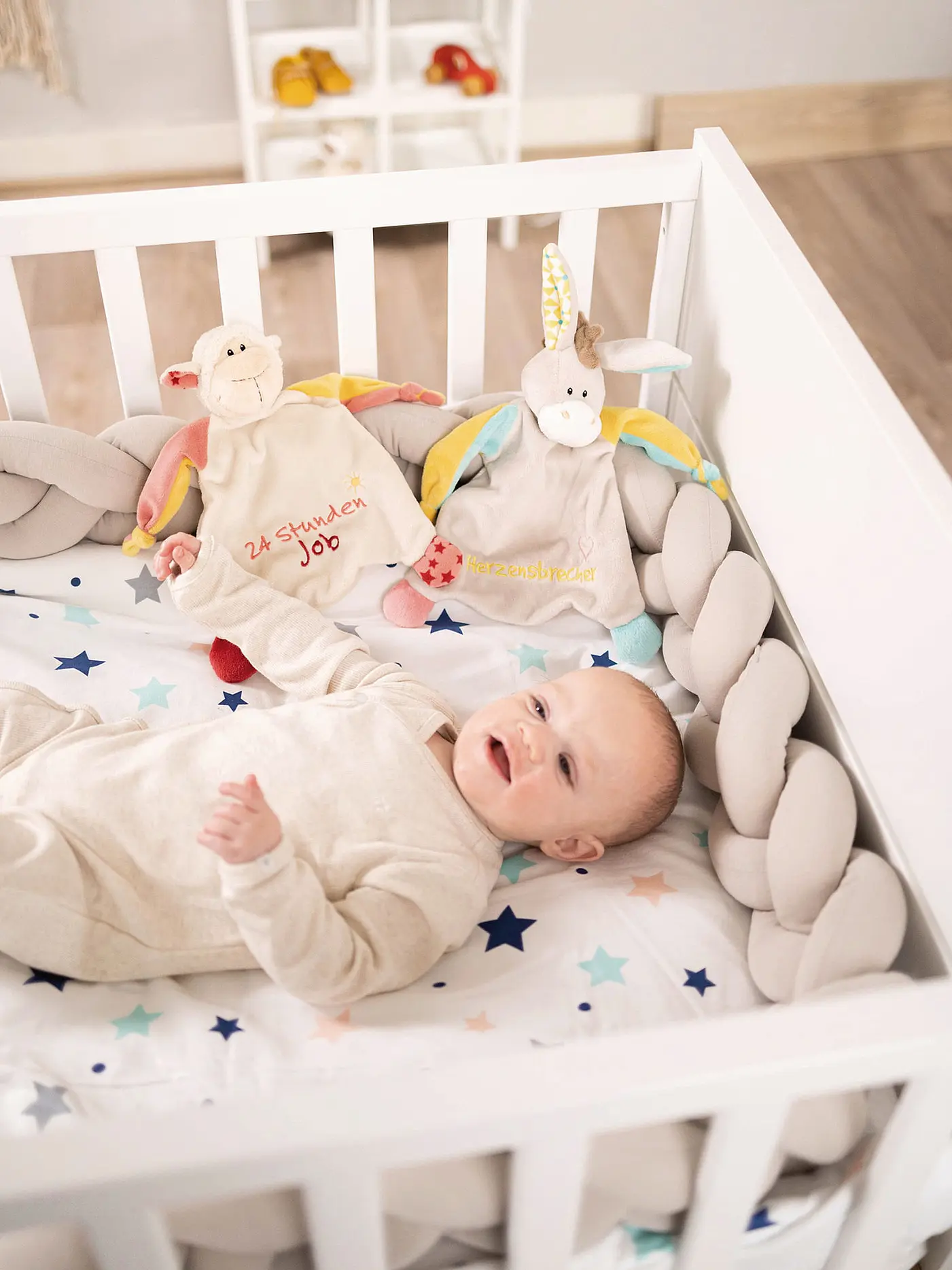 NICI | Schmusetuch - Esel - Herzensbrecher | beige