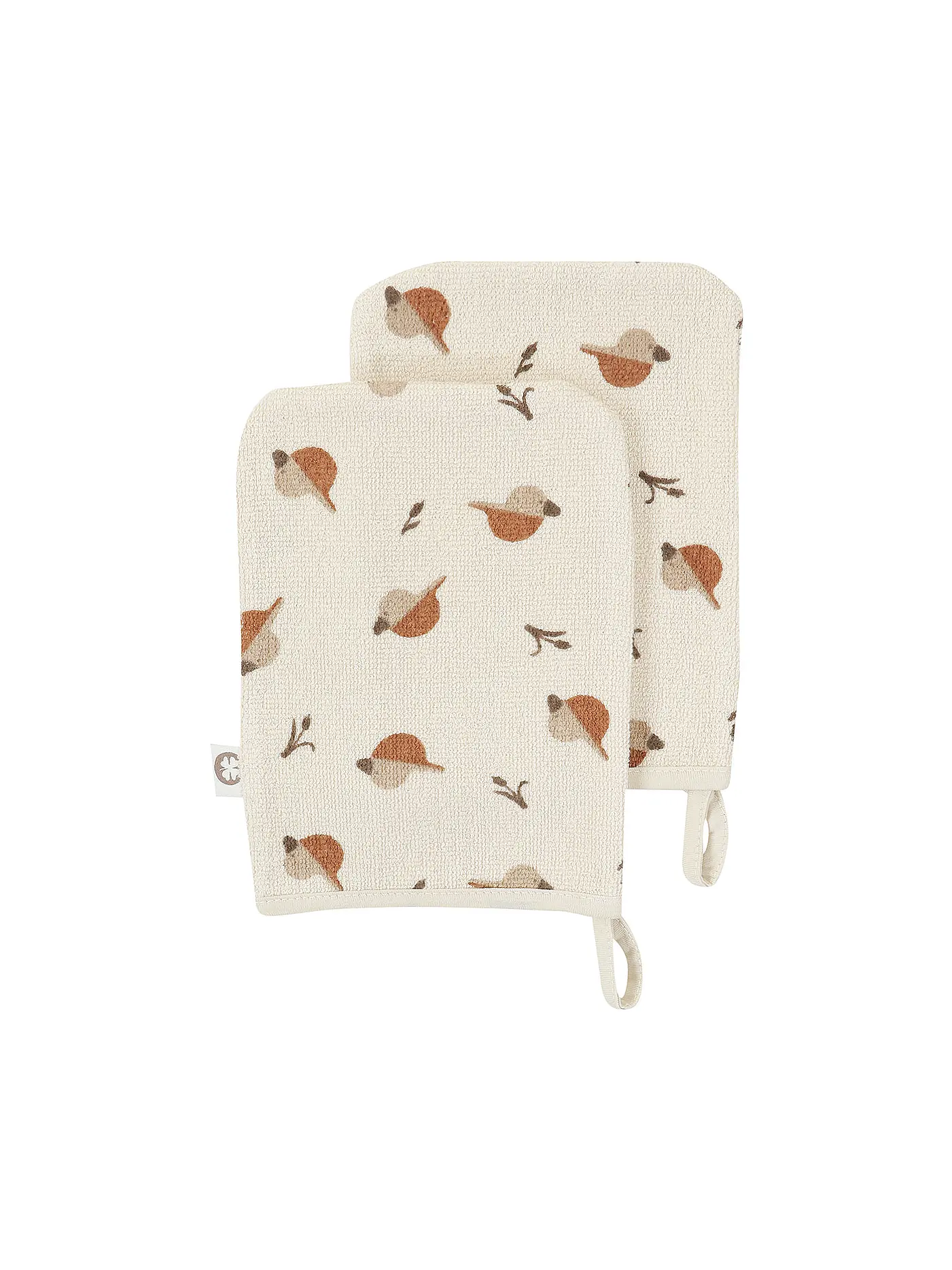 NOPPIES | Waschlappen PRINTED DUCK 2er Pkg  | beige