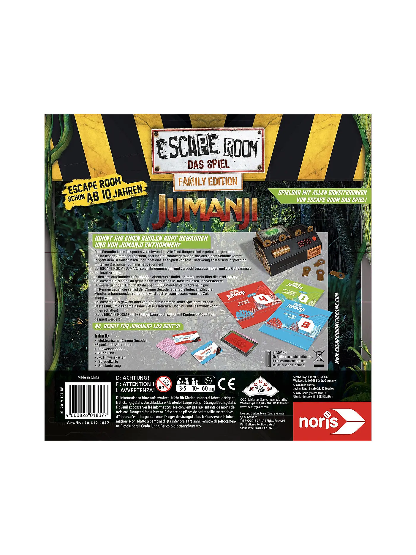 NORIS | Escape Room Jumanji (Family Edition) | keine Farbe