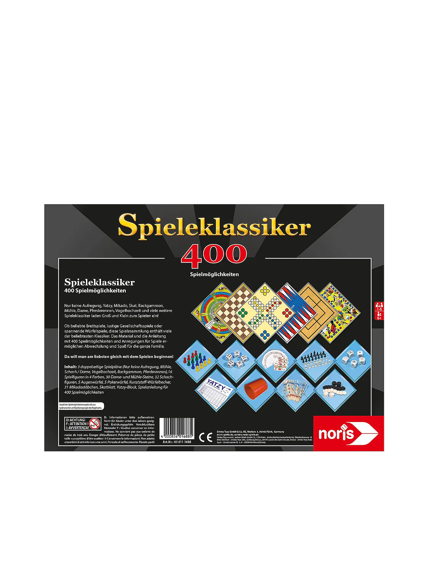 NORIS | Spieleklassiker mit 400 Spielmöglichkeiten | keine Farbe